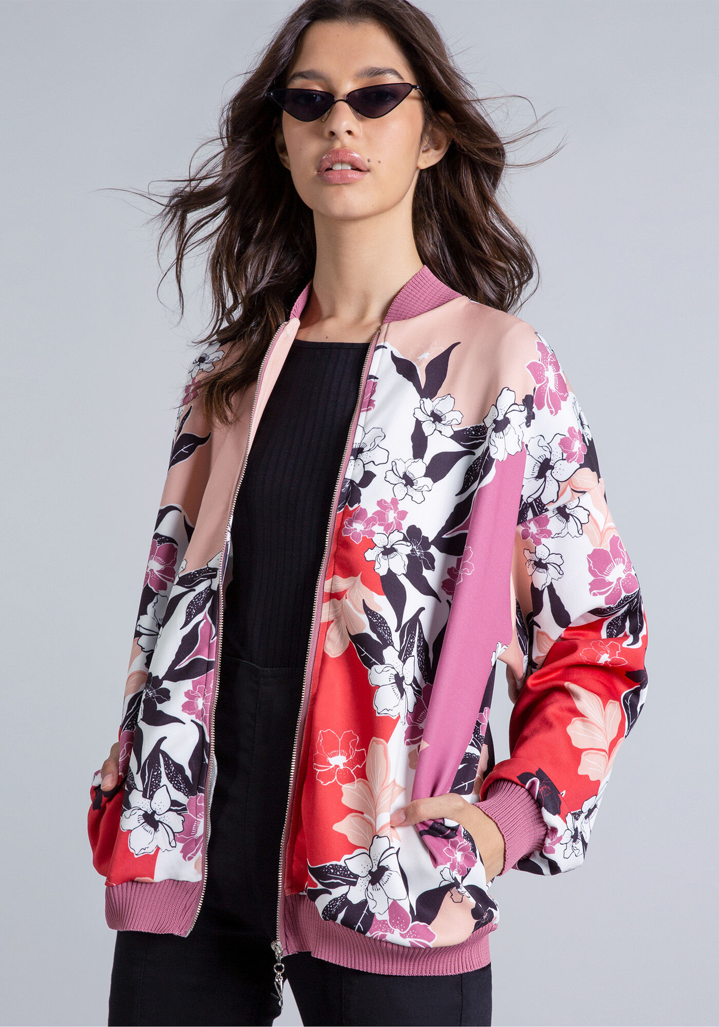 Jaqueta Bomber Estampada, , large.