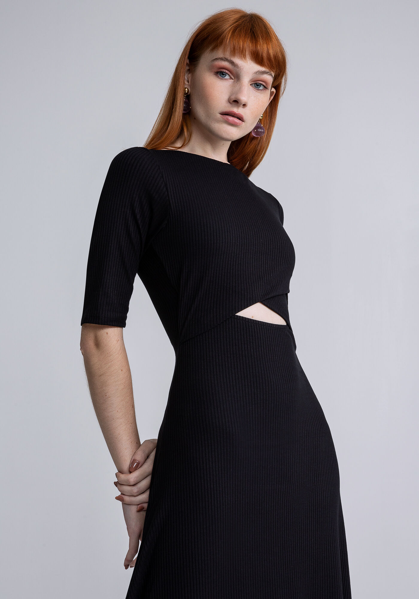 Vestido evase midi preto discount