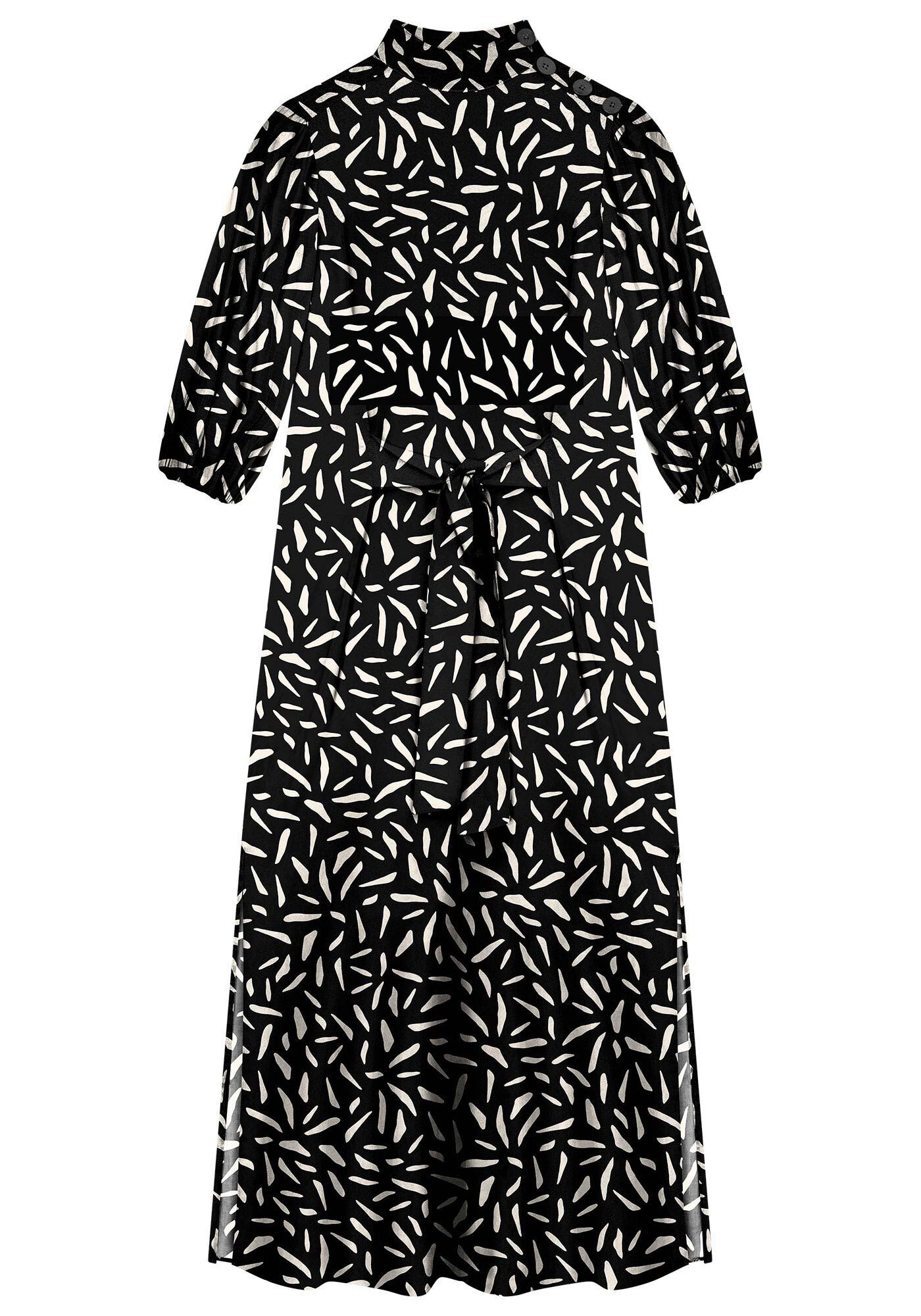 Vestido Midi Manga Bufante com Amarra&ccedil;&atilde;o, TEXTURE, large.