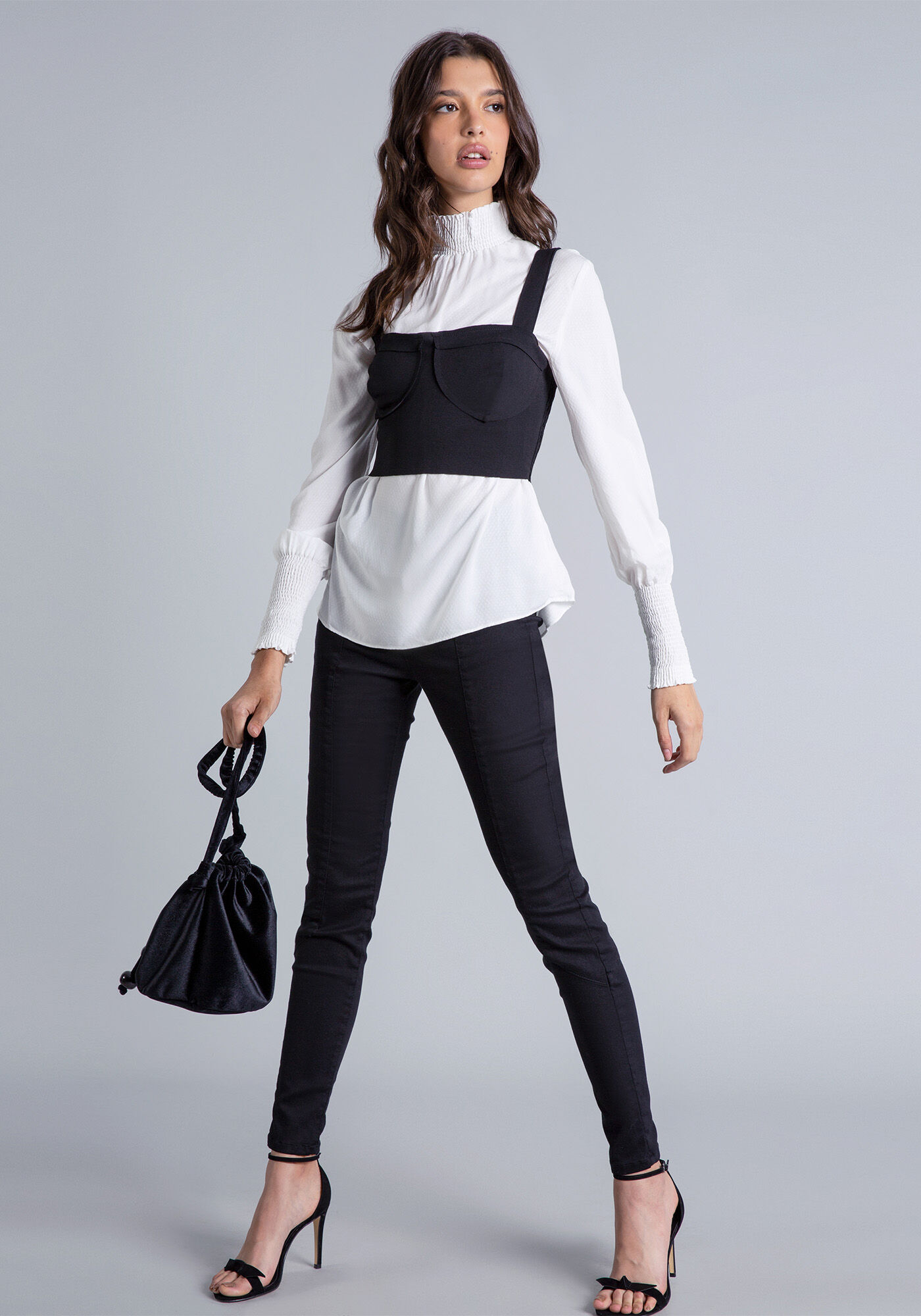 Blusa com sobreposição clearance
