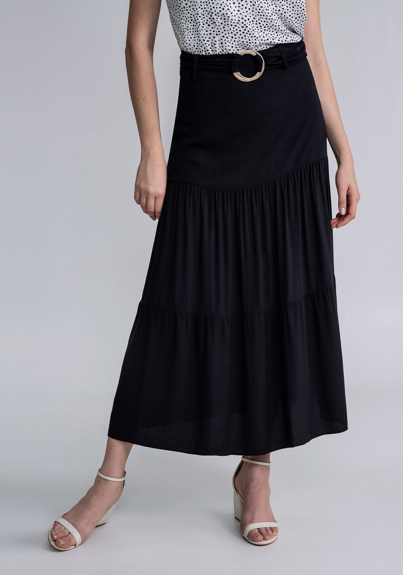 Saia midi com cinto on sale
