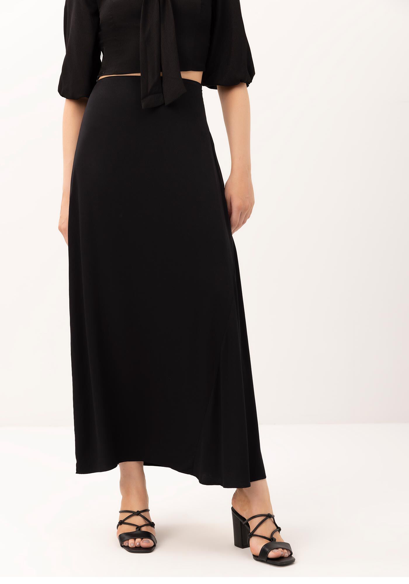 Saia Longa em Tecido Istambul com Cintura Alta, , large.