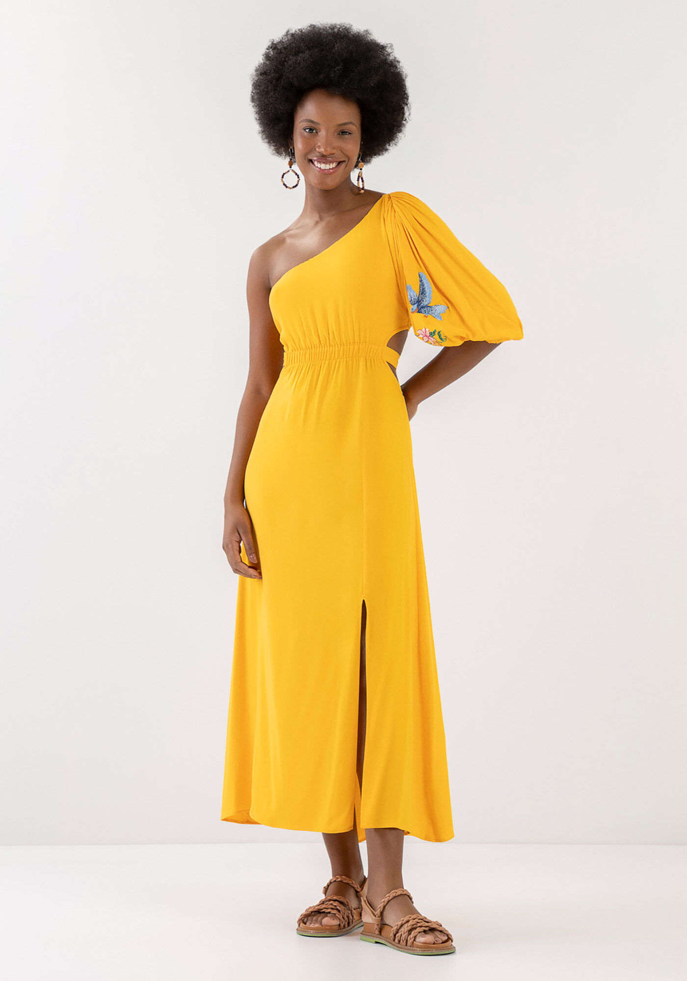 Vestido crepe ombro a ombro clearance