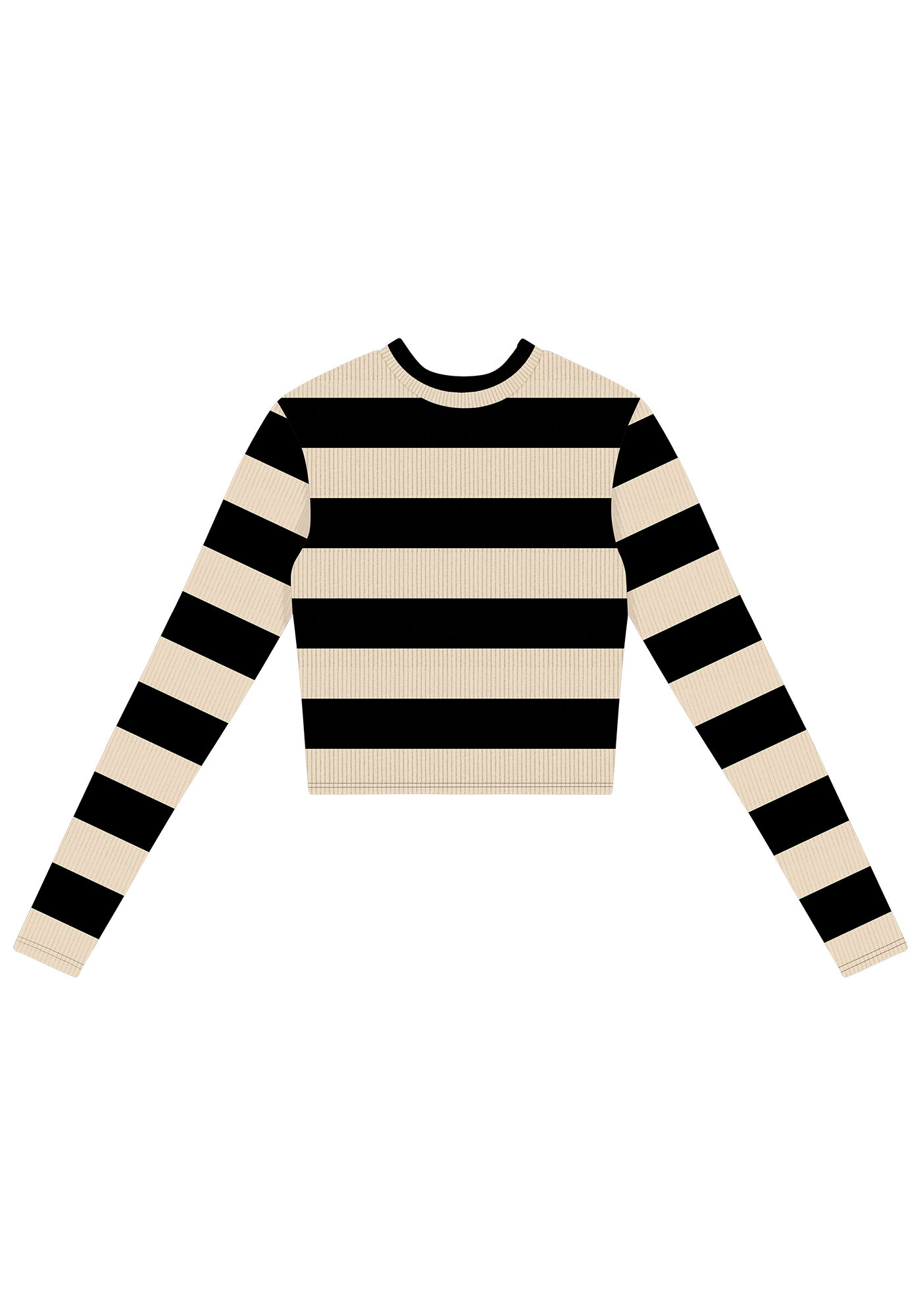 Blusa Manga Longa Cropped Estampada com Gola, , large.