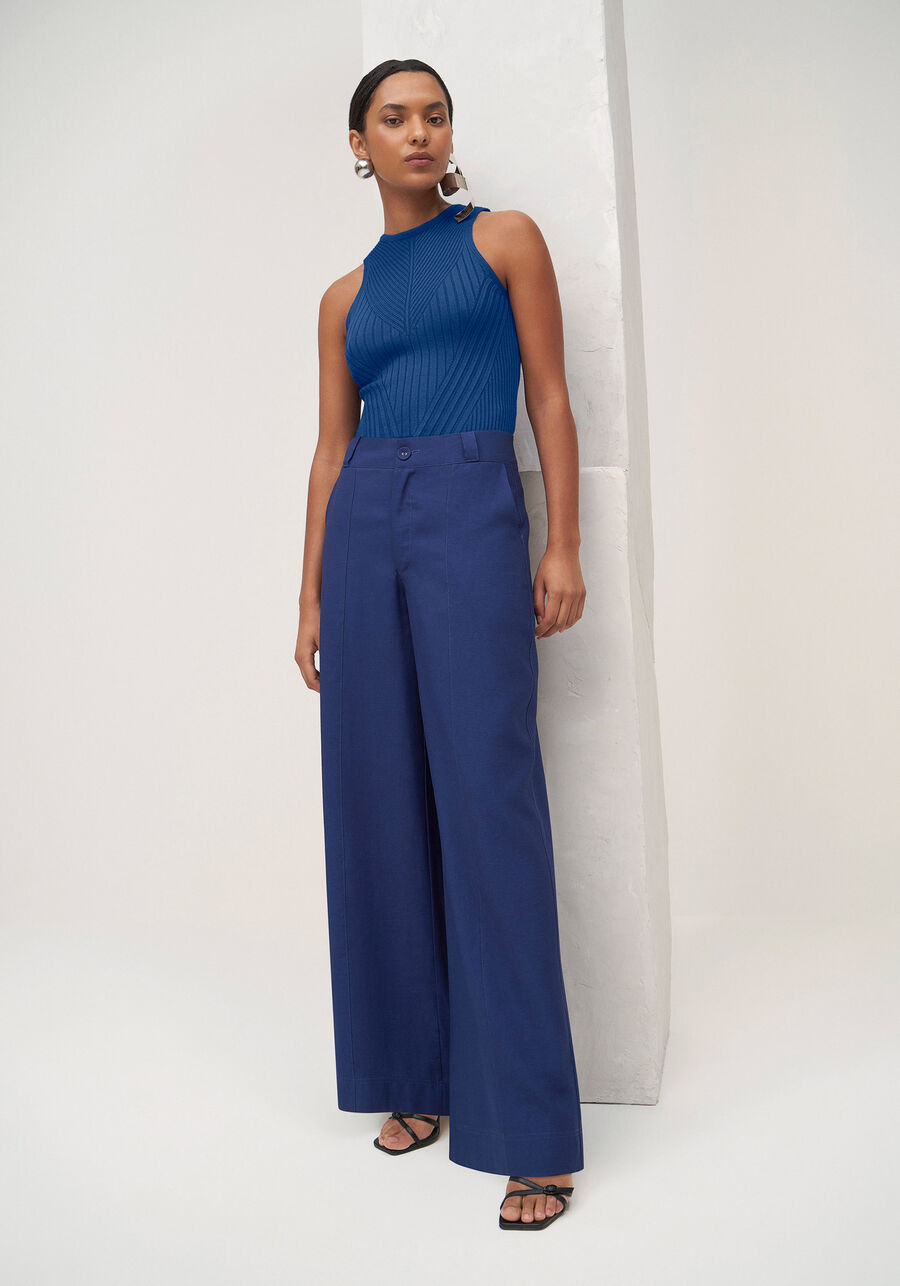 Calça Reta Alfaiataria Ampla com Cintura Média, . Calça Reta Alfaiataria Ampla com Cintura Média, , large.