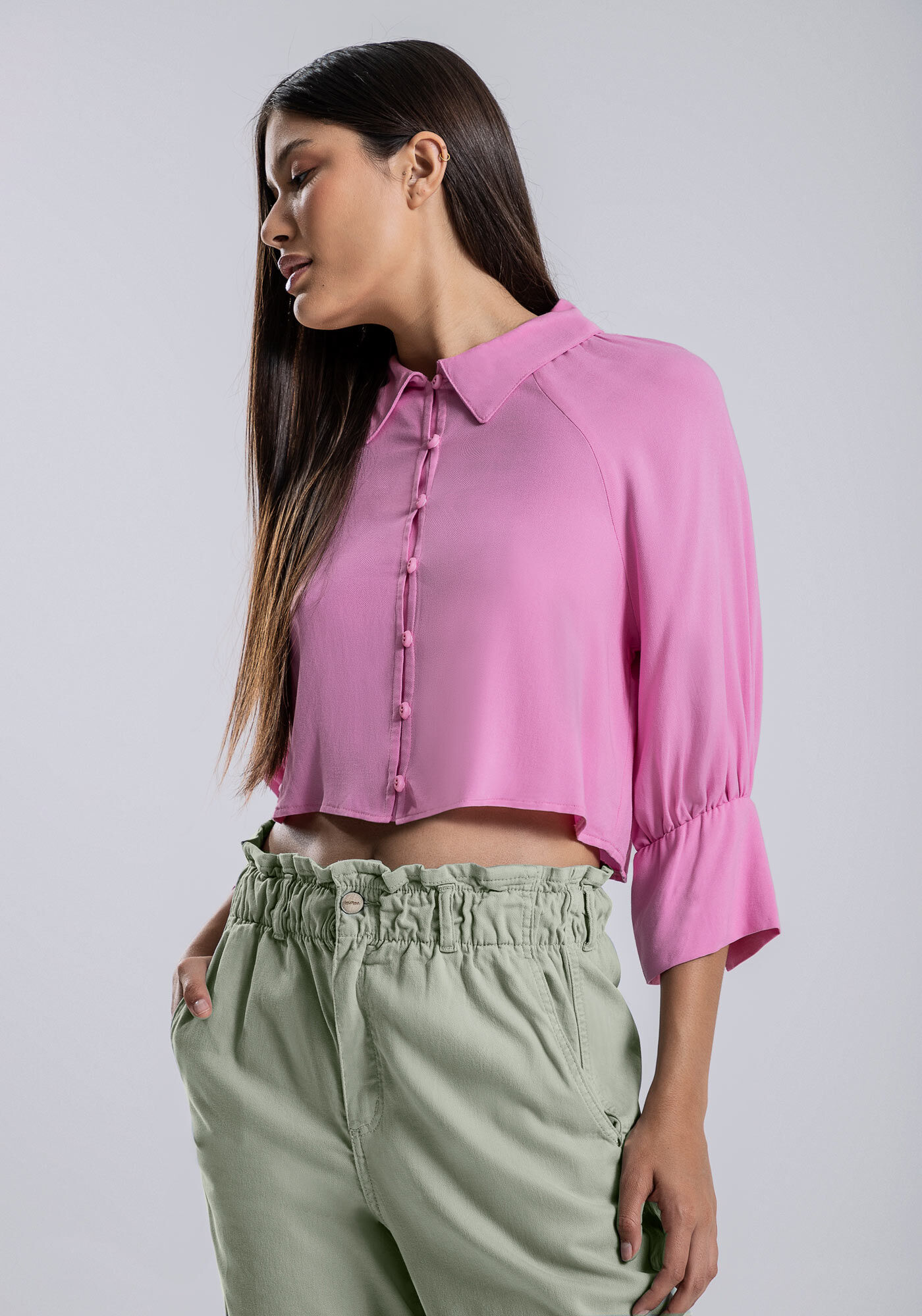 Cal&ccedil;a Sarja Jogging Cropped Cintura M&eacute;dia, , large.