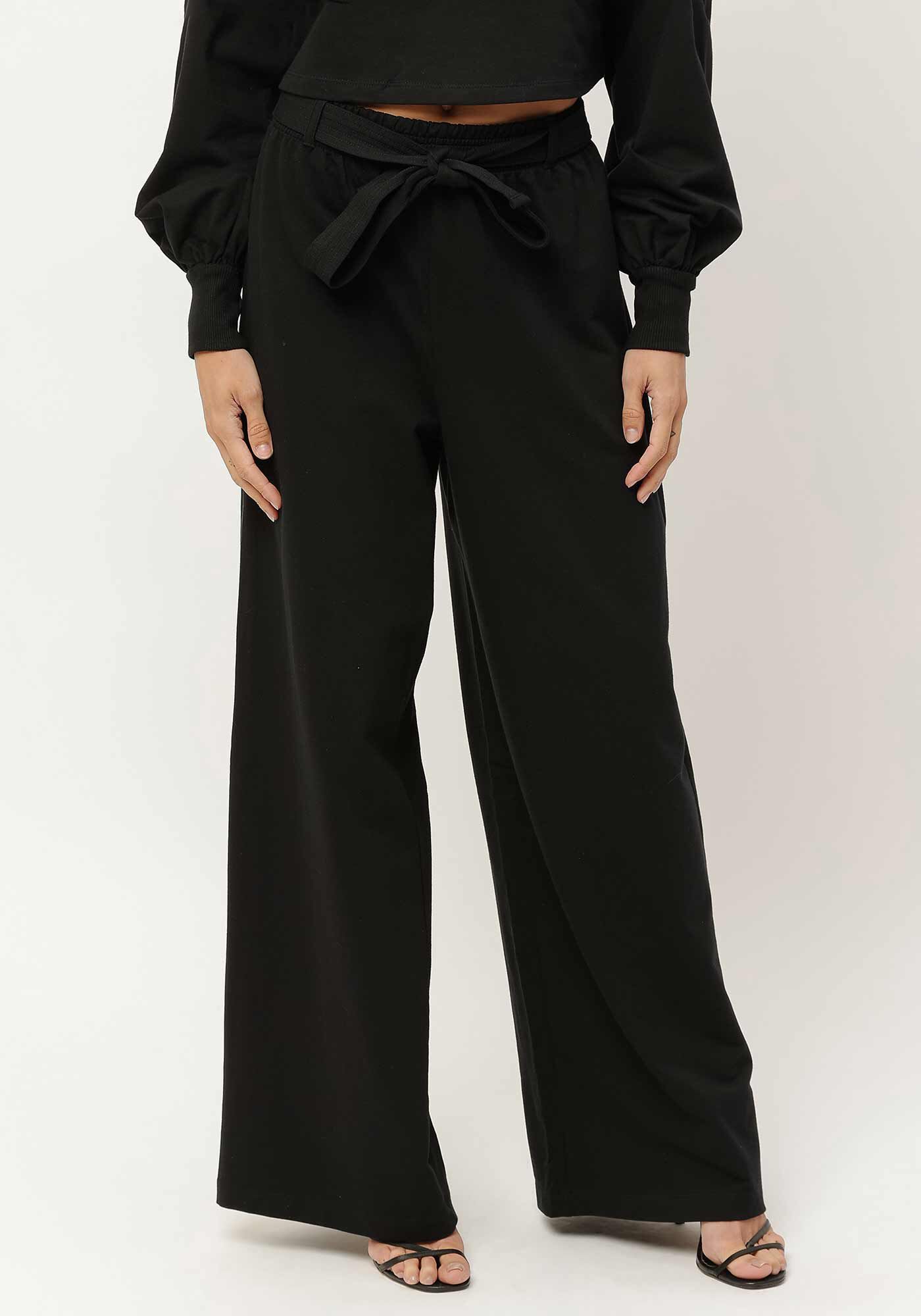 Conjunto com Blus&atilde;o Cropped e Pantalona, , large.