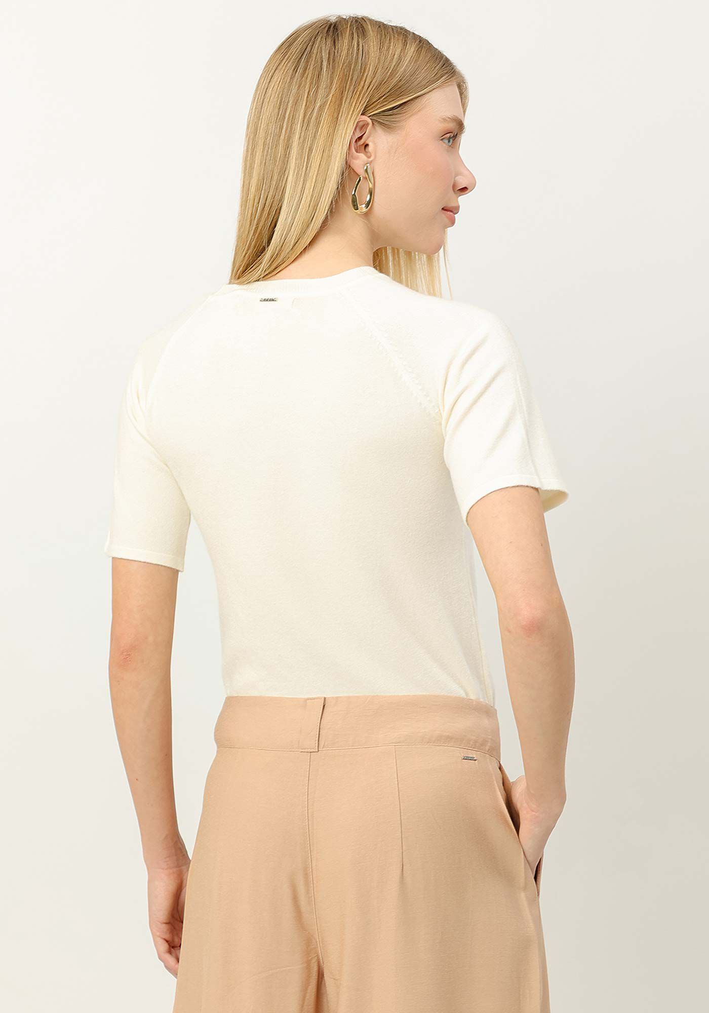 Blusa em Tric&ocirc; com Manga Curta, , large.