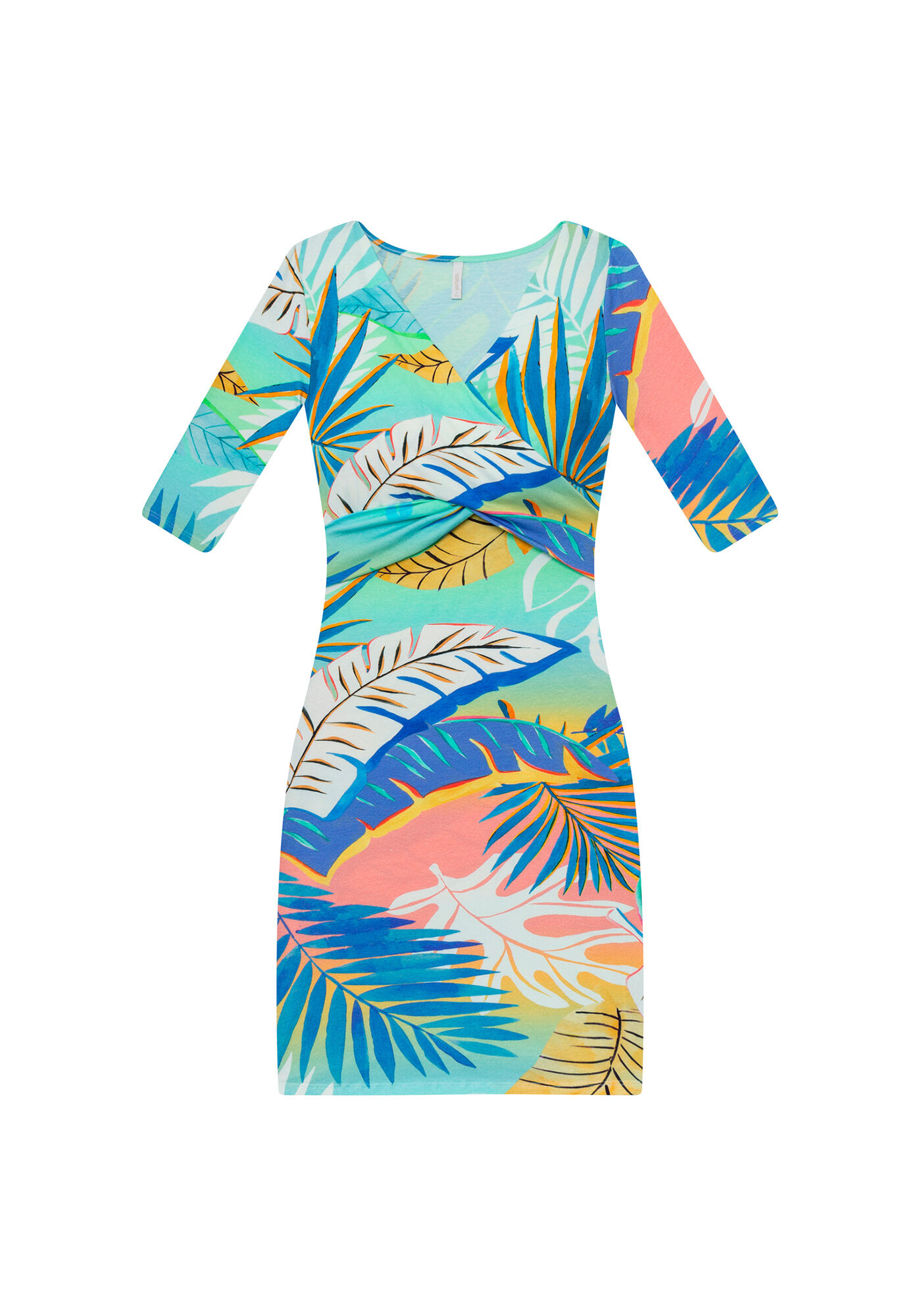 Vestido Manga 3/4 Transpasse, , large.