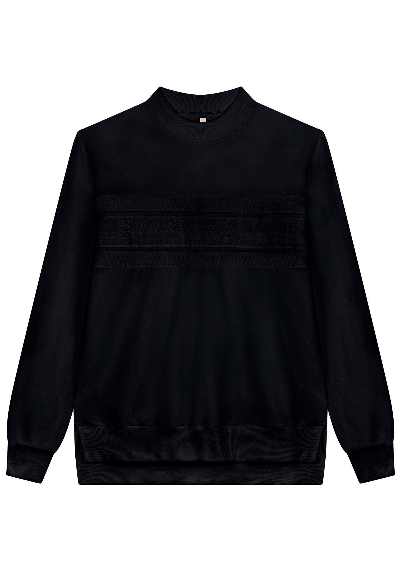 Conjunto em Molecotton com Blus&atilde;o e Cal&ccedil;a Pantalona, PRETO REATIVO, large.