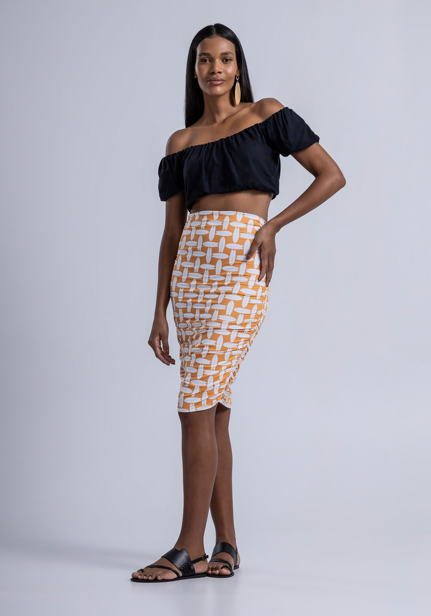 Blusa Balon&ecirc; em Viscose Ombro a Ombro, , large.