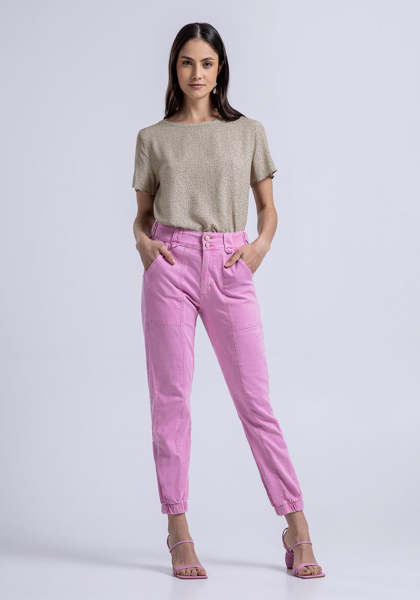 Blusa Manga Curta em Viscose Estampada, , large.