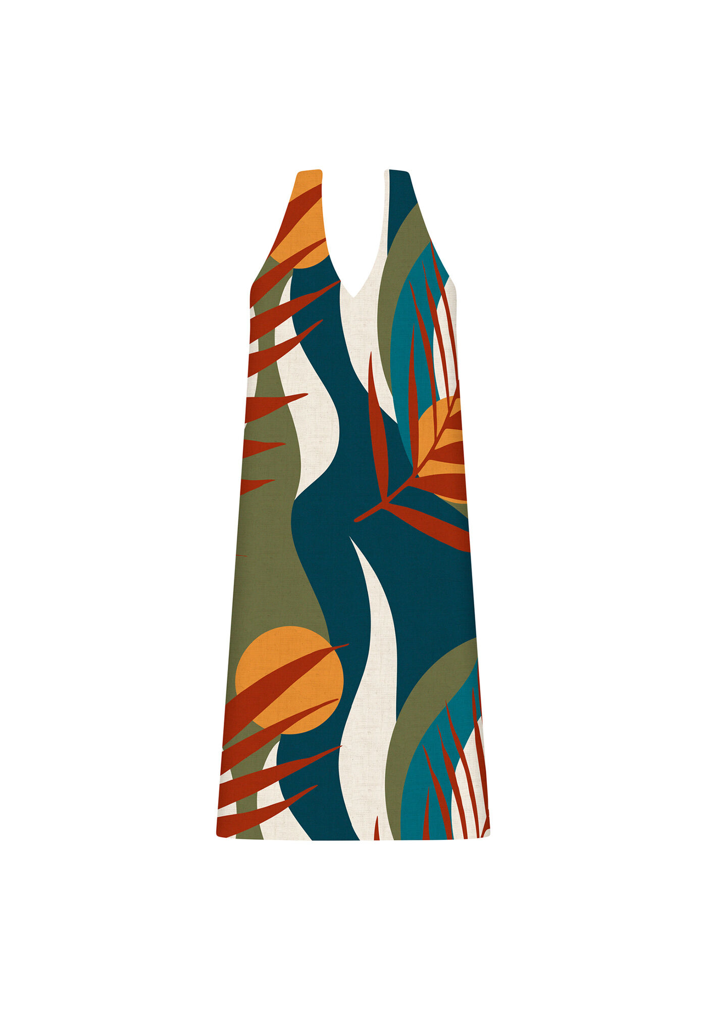 Vestido Frente &Uacute;nica M&iacute;di Estampa, , large.