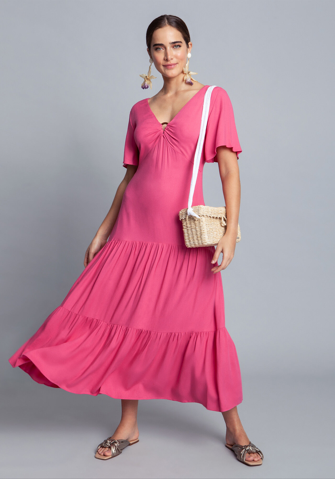 Vestido em tecido crepe Lez a Lez