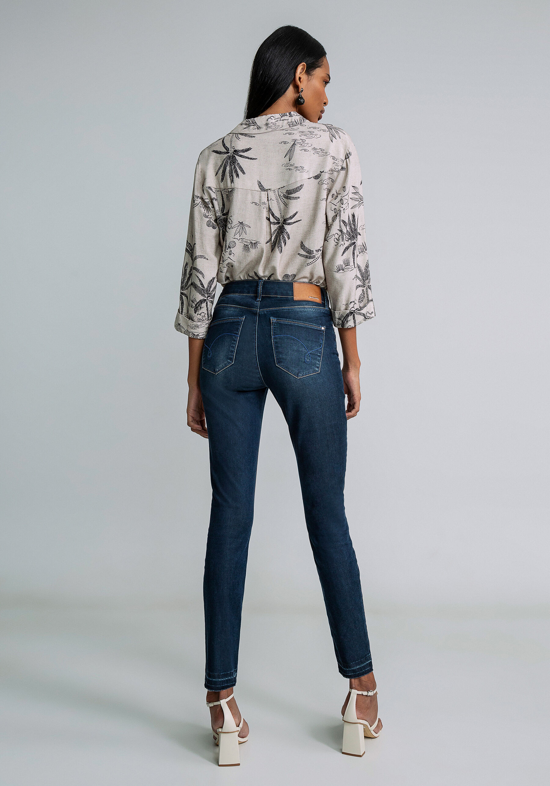 Calça Jeans Skinny Cropped Bali Elastic, JEANS. Calça Jeans Skinny Cropped Bali Elastic, JEANS, large.