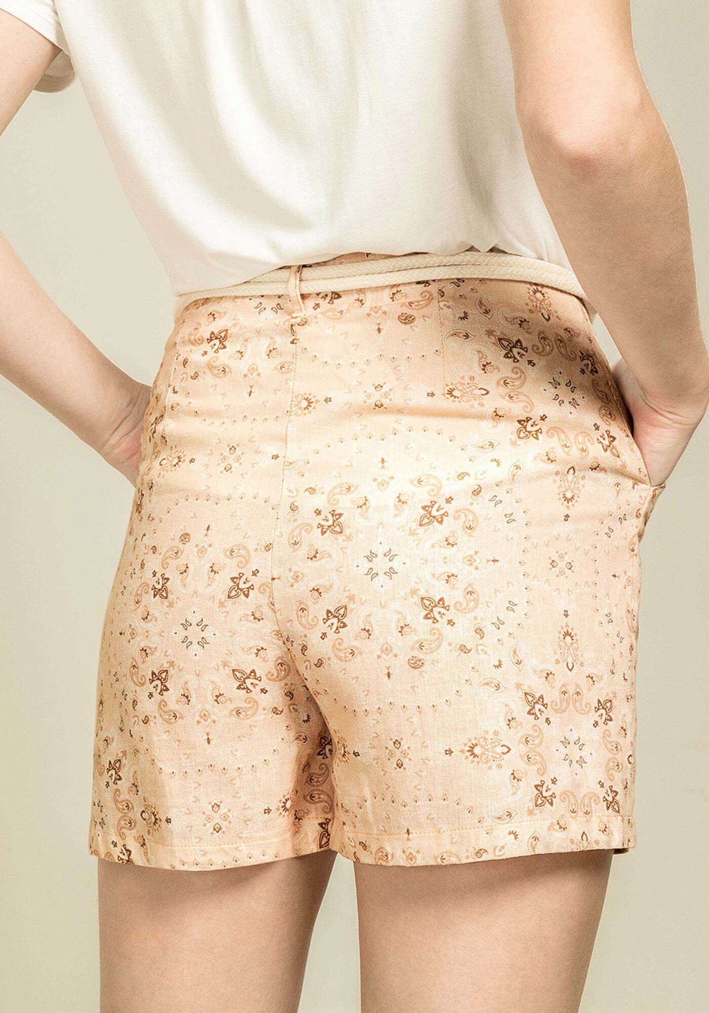 Shorts Linho com Cinto, , large.