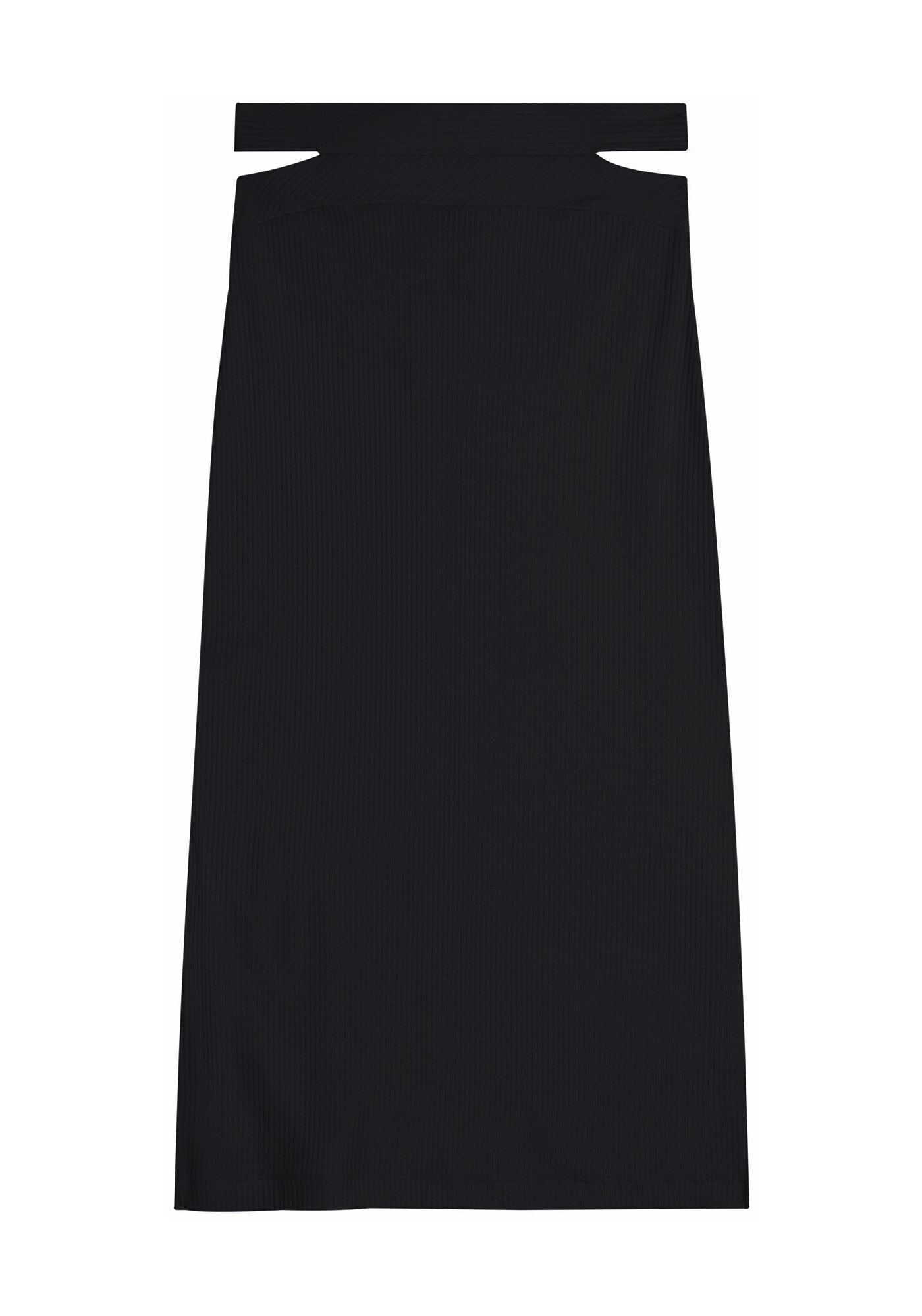 Saia Midi Canelada Justa com Cut Out, , large.