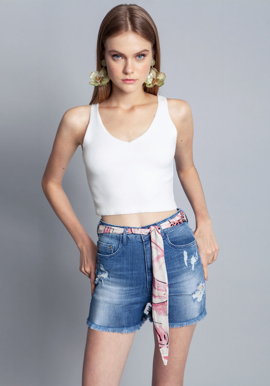 Shorts Jeans com Elastano, . Shorts Jeans com Elastano, , large.