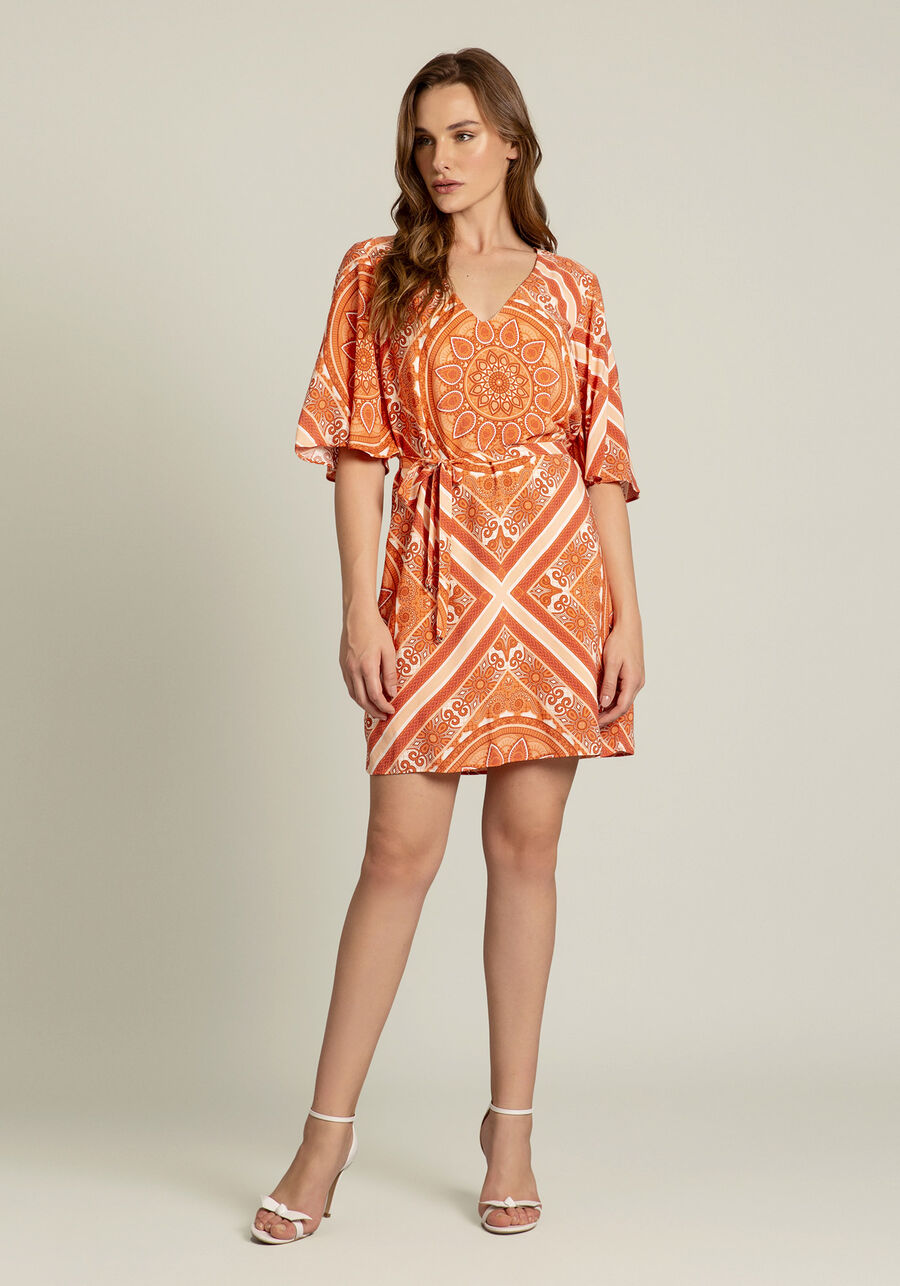 Vestido Estampado Manga 3/4, . Vestido Estampado Manga 3/4, , large.