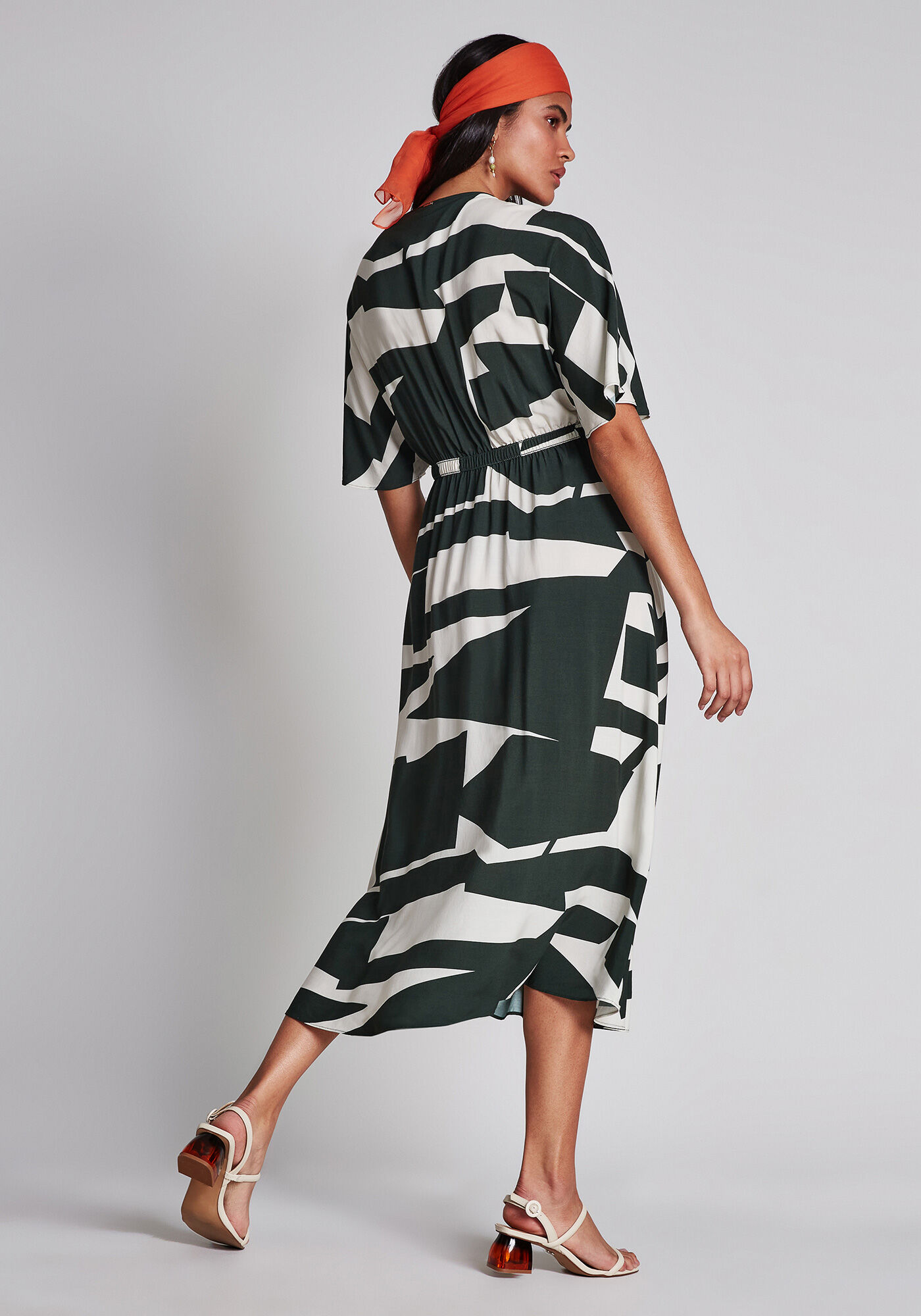 Vestido M&iacute;di Amarra&ccedil;&atilde;o Estampa, , large.