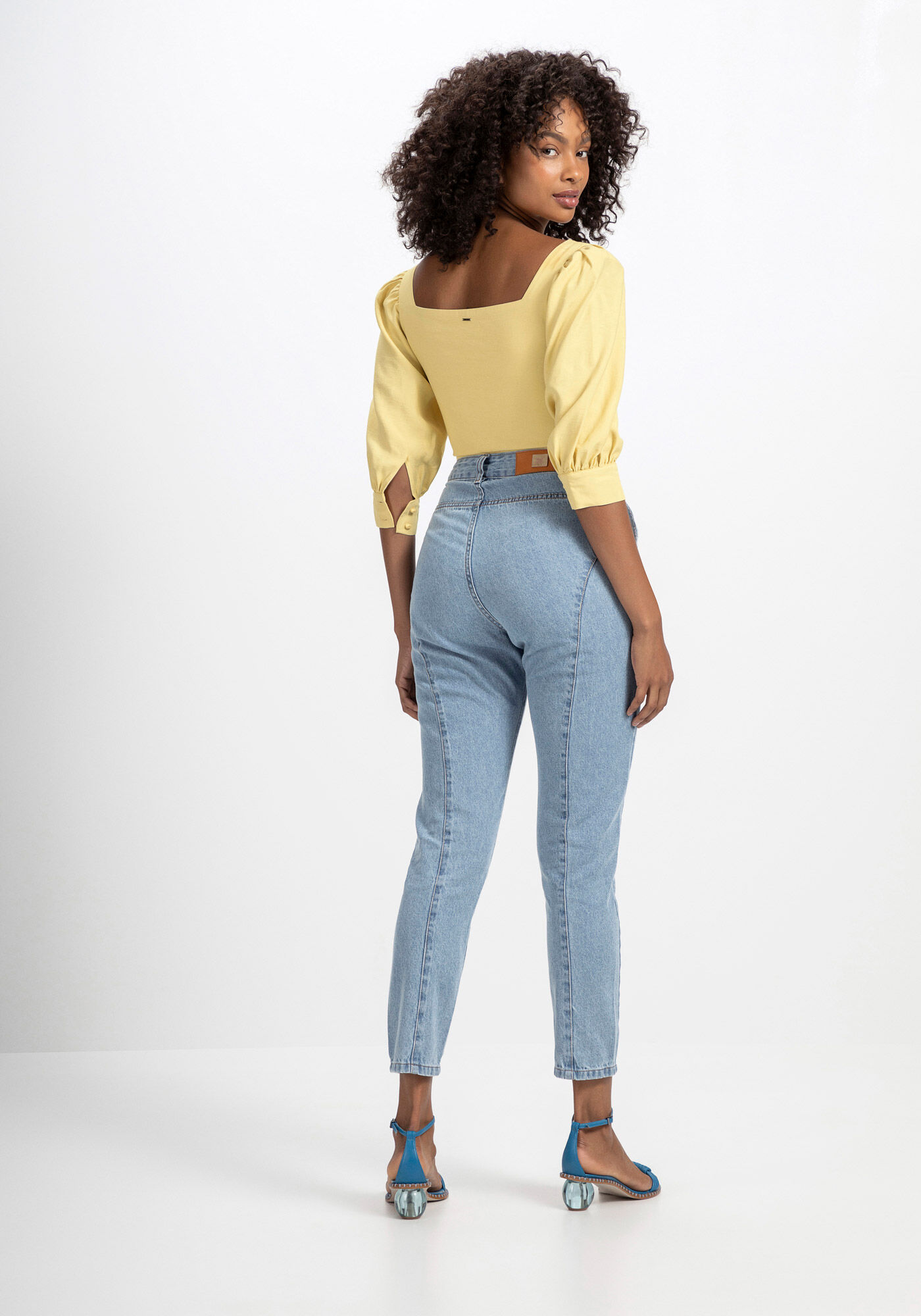 Blusa Cropped com Manga 3/4 Bufante, , large.