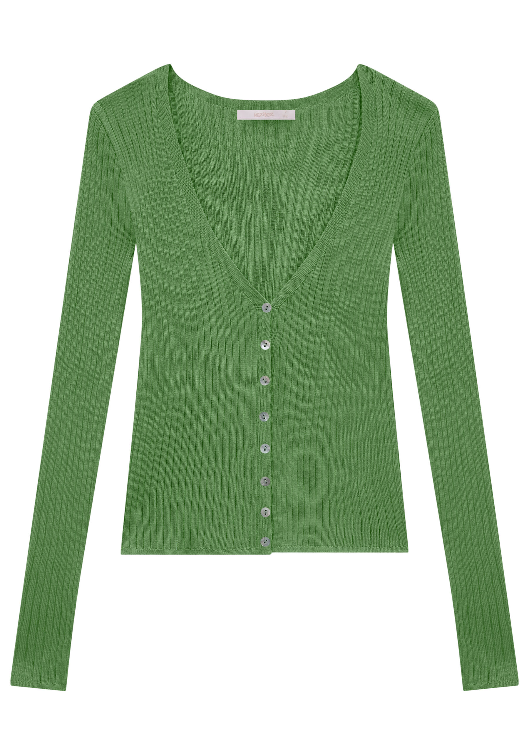 Cardigan em Tricô com Decote V e Botões, . Cardigan em Tricô com Decote V e Botões, , large.