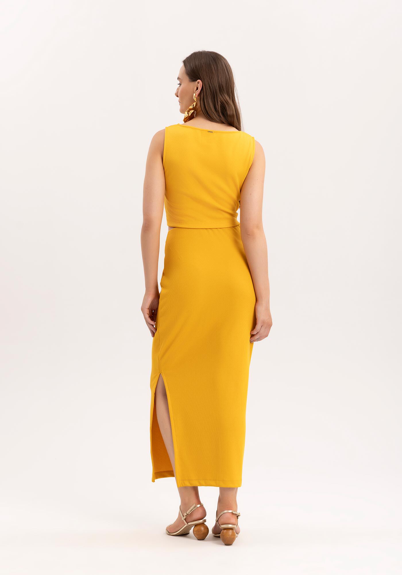 Regata Cropped Canelada Minimal com Decote Redondo, , large.