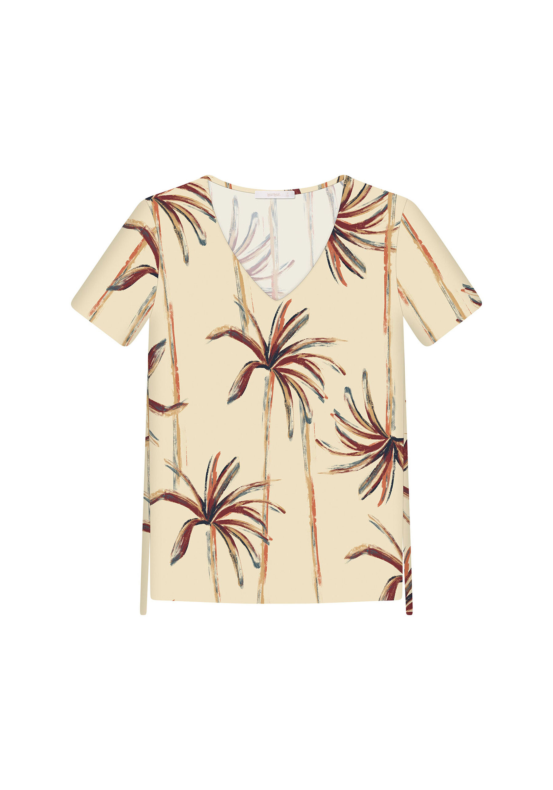 Blusa Estampada Decote V, . Blusa Estampada Decote V, , large.