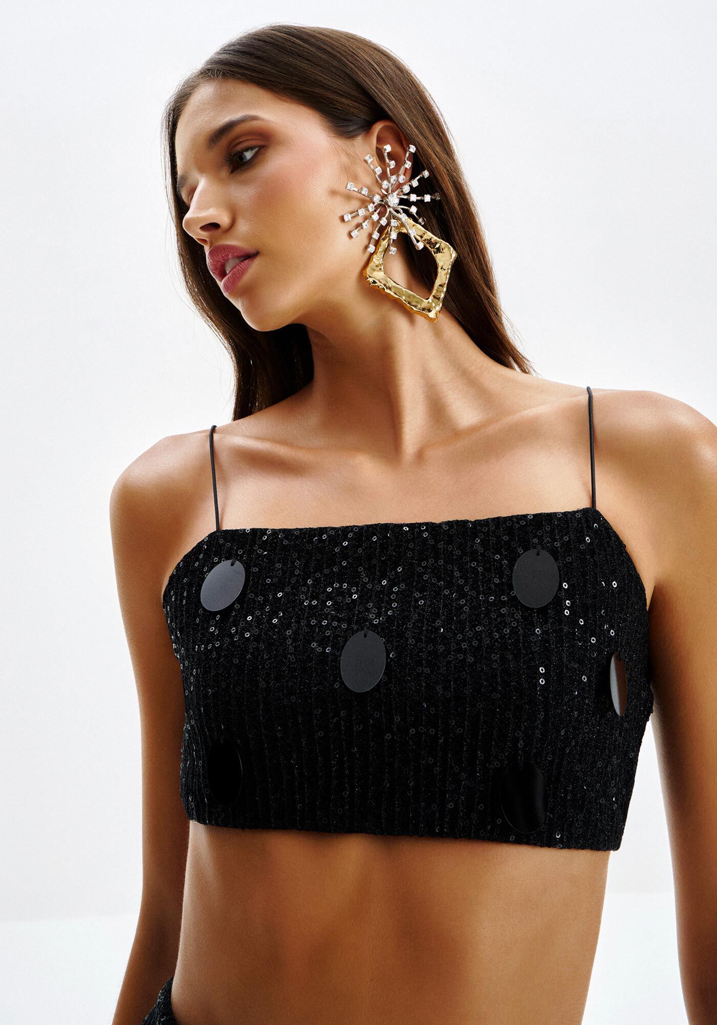 Top Reto em Paet&ecirc;s com M&aacute;xi Paet&ecirc;s, PRETO REATIVO, large.