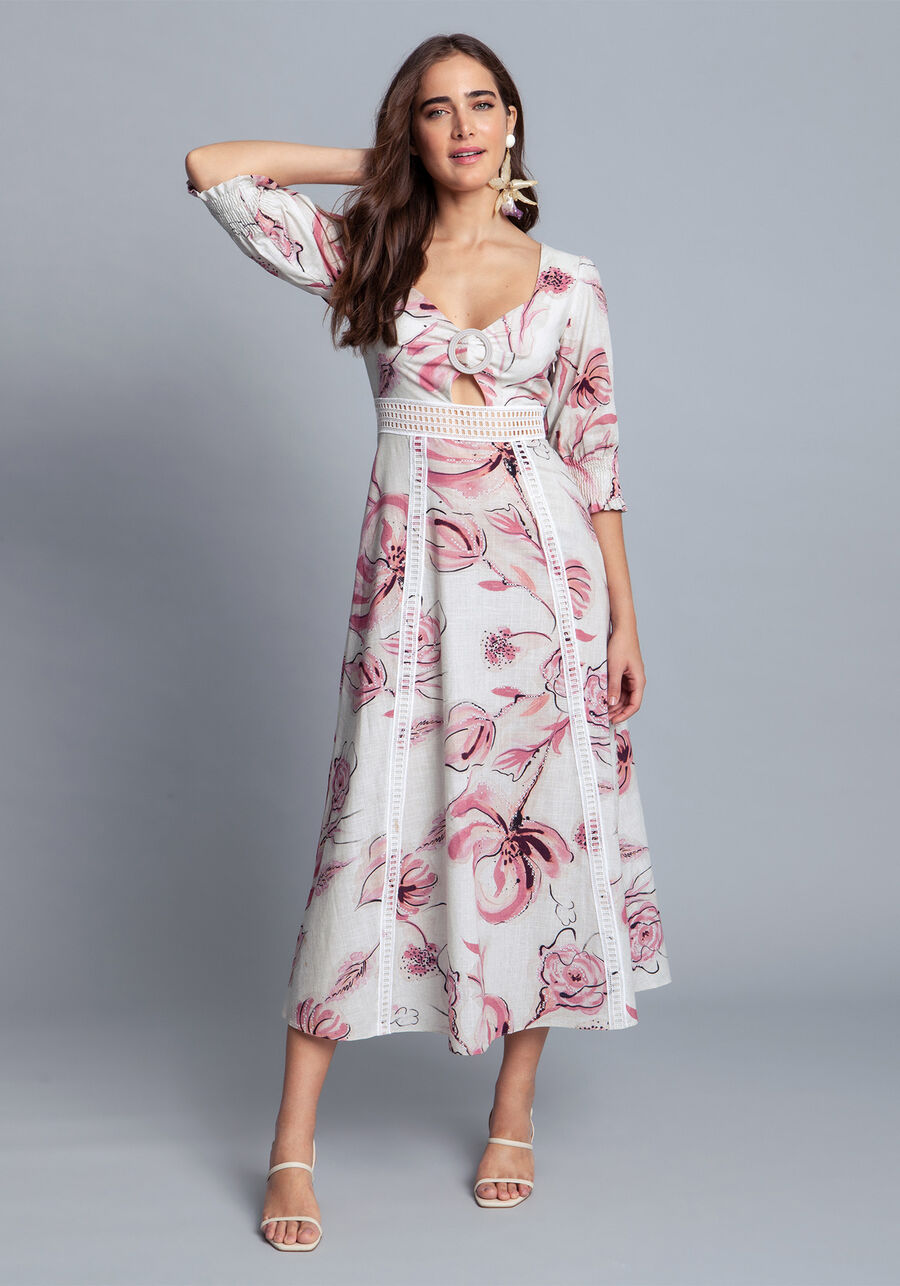 Vestido Tecido Linge Midi Ornamental, . Vestido Tecido Linge Midi Ornamental, , large.