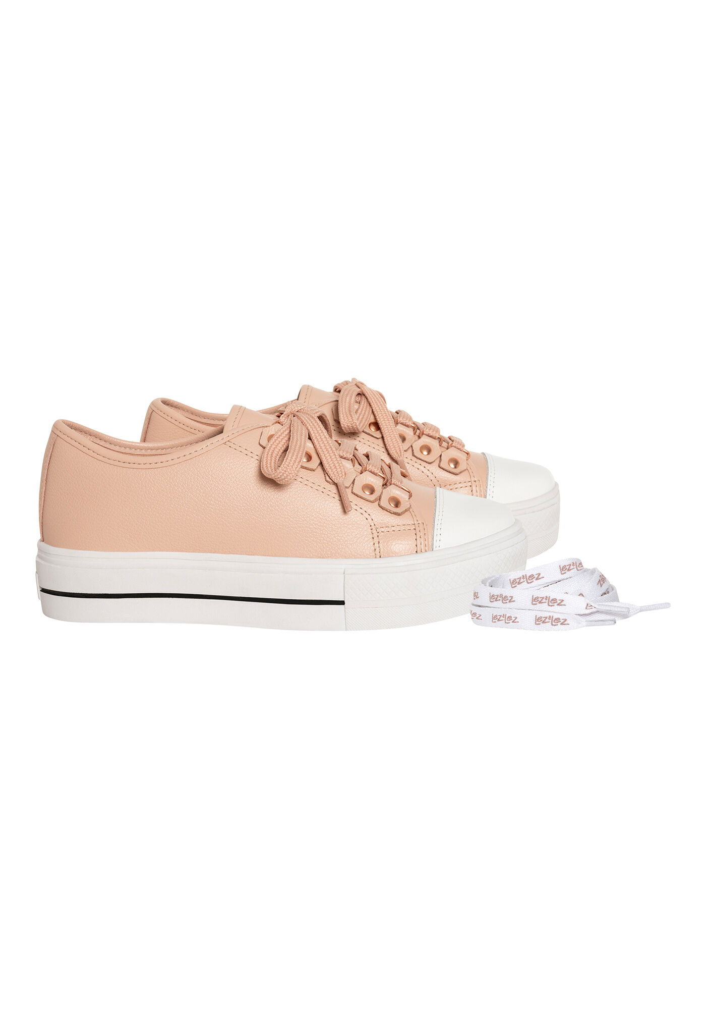 T&ecirc;nis Flatform Cadar&ccedil;o Duplo, ROSA, large.