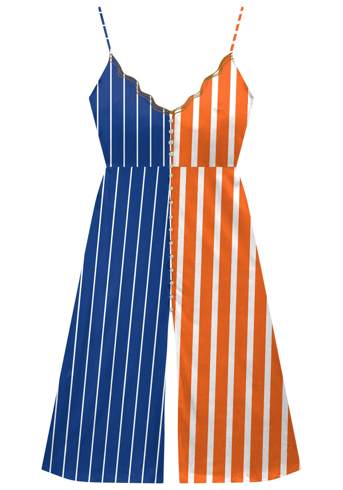 Vestido Midi Estampado em Viscose com Fenda, , large.