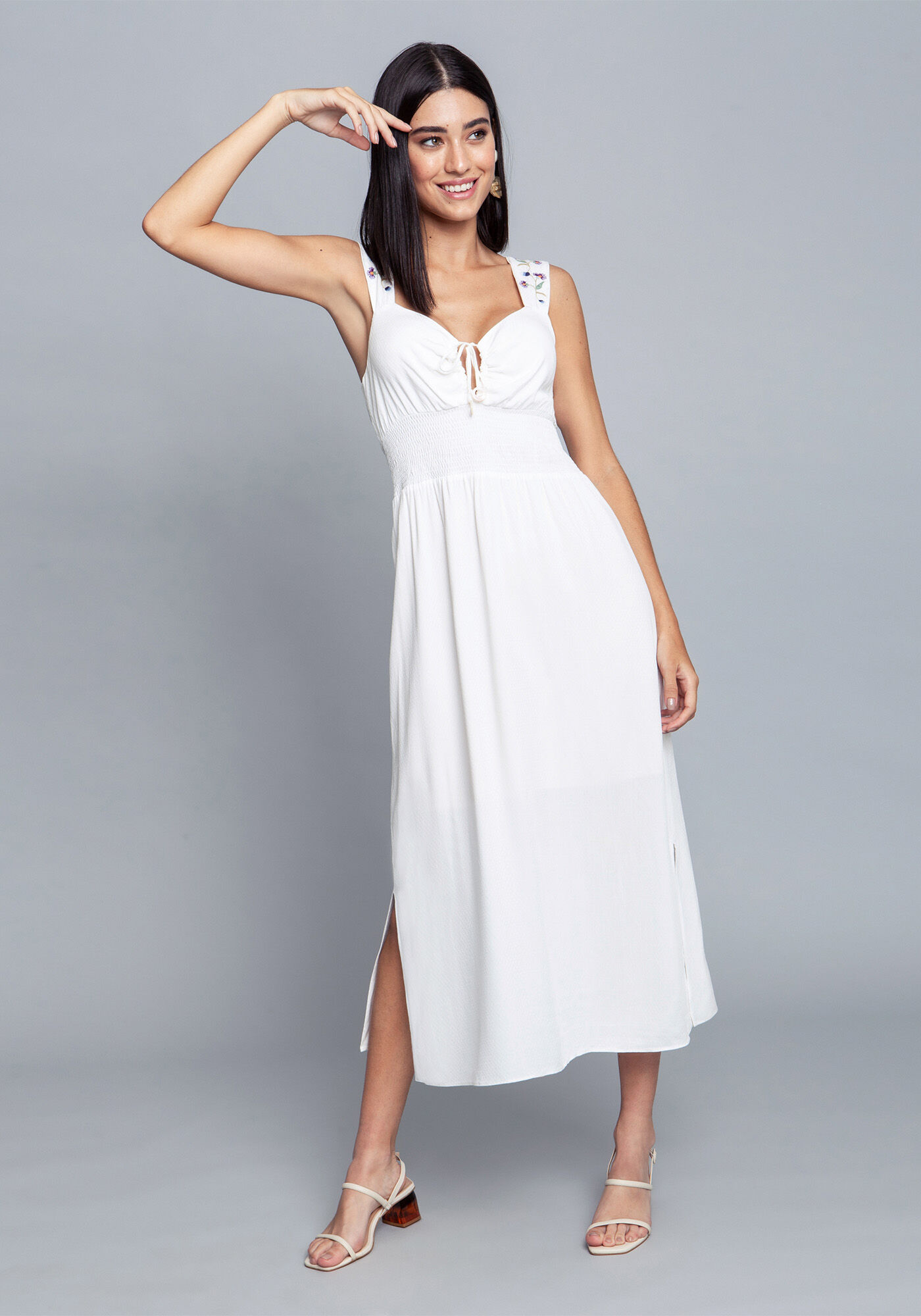 Vestido Tecido Rayon Stars Midi, , large.