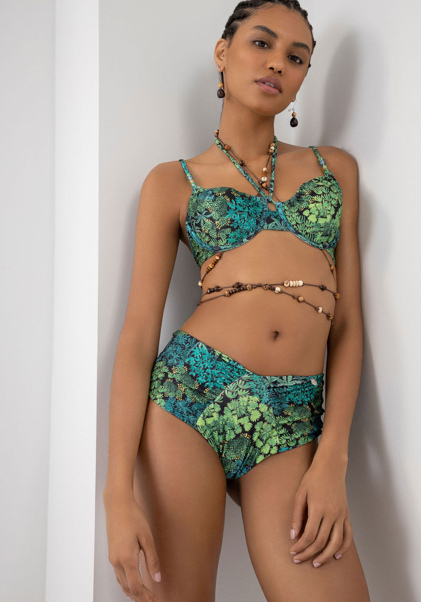 Calcinha Biqu&iacute;ni Larga Estampada com Franzido, , large.