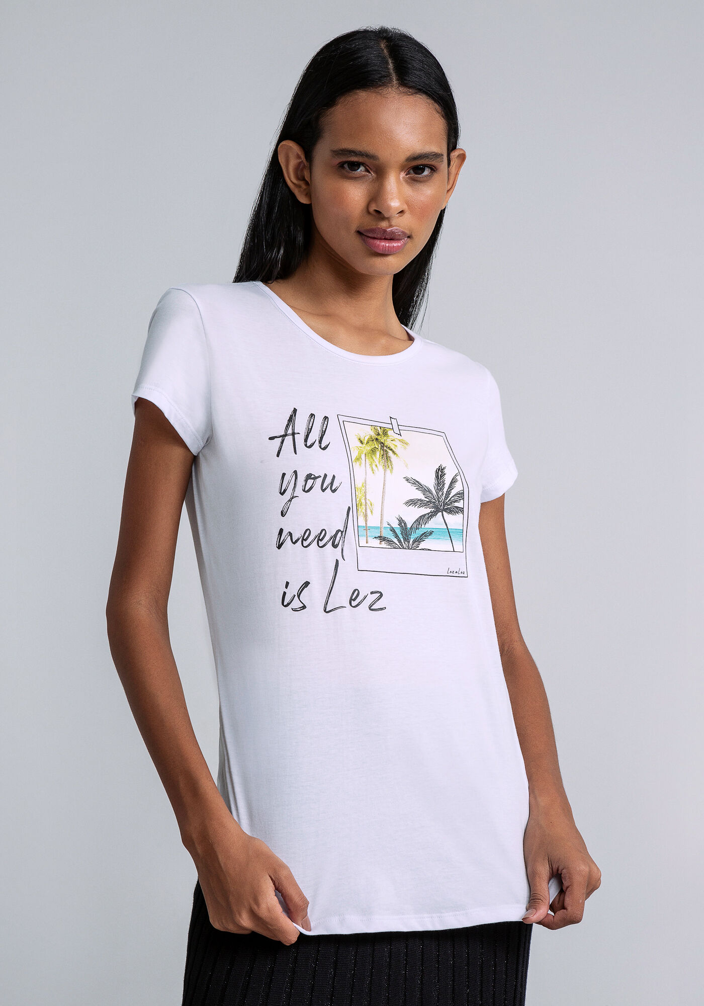 Blusa Manga Curta Estampada, , large.