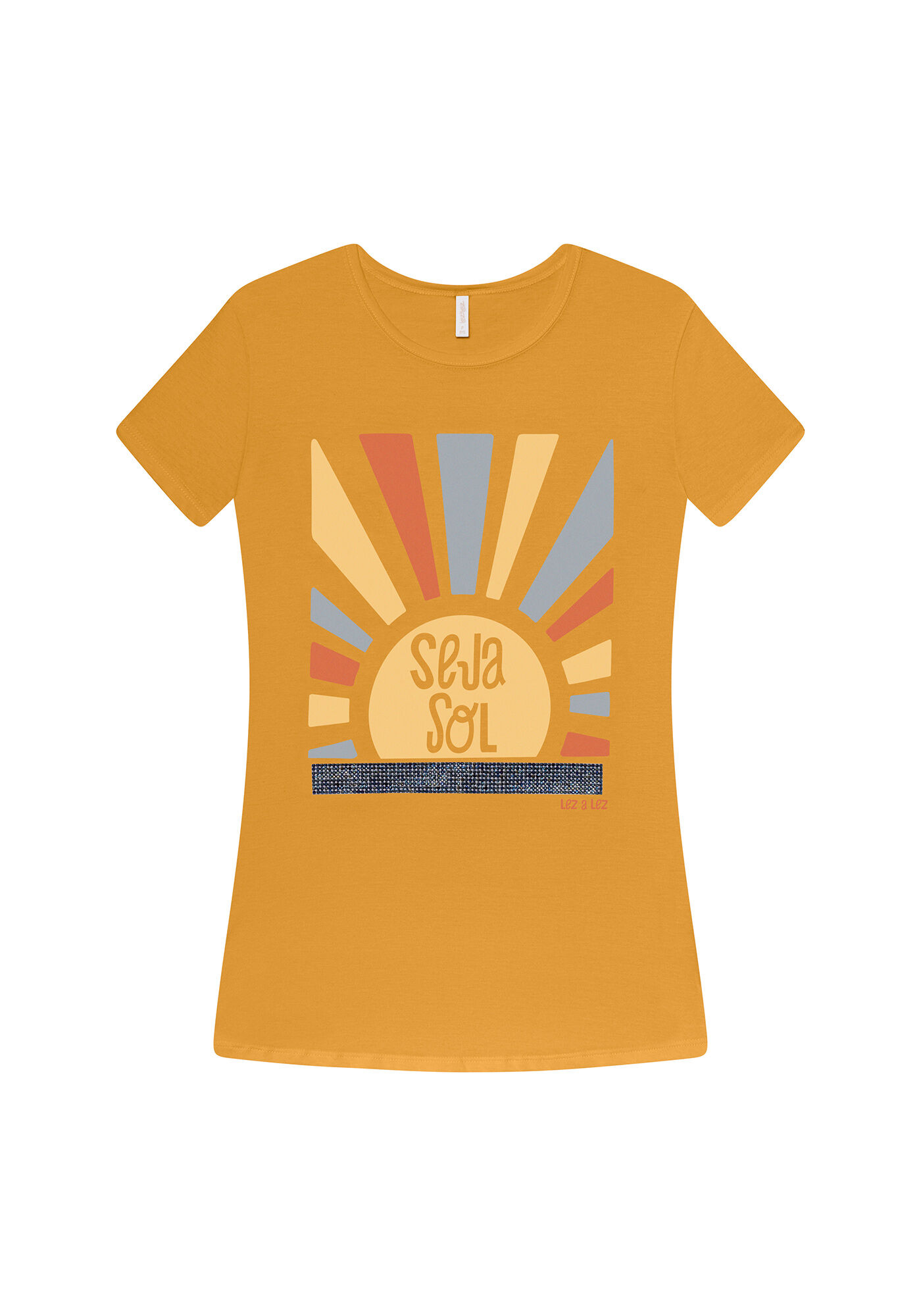 T-shirt Estampada Seja Sol, AMARELO, large.