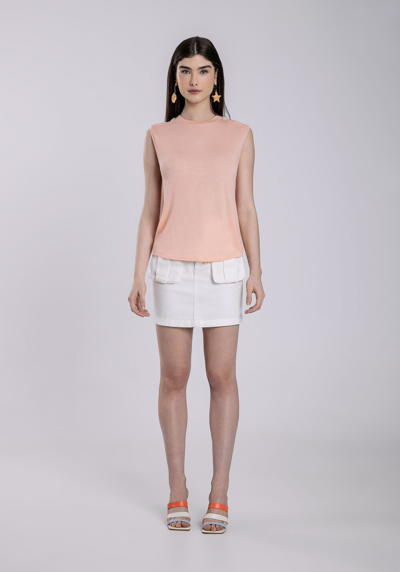 Regata em Malha com Bot&otilde;es Ombros, , large.