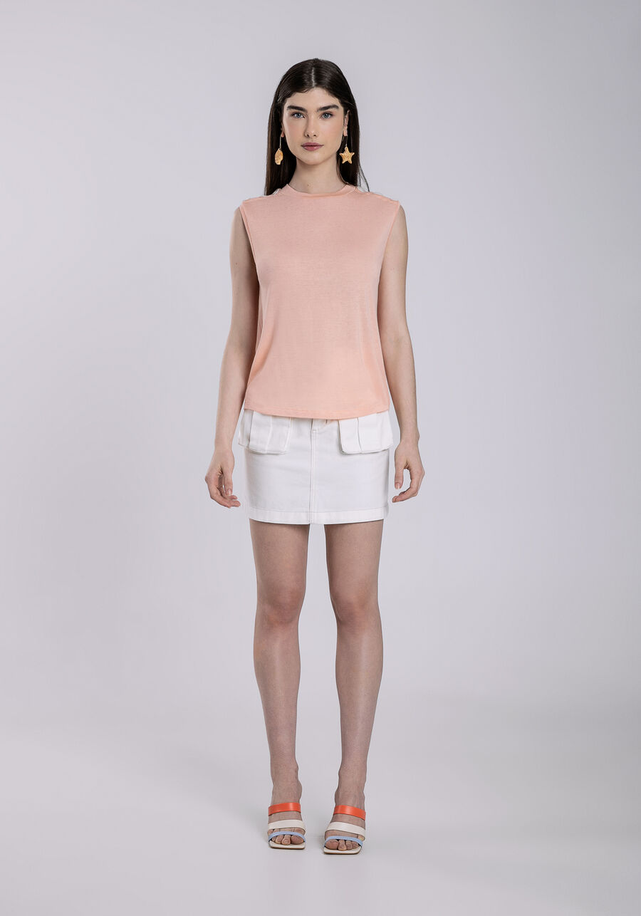 Regata em Malha com Botões Ombros, . Regata em Malha com Botões Ombros, , large.