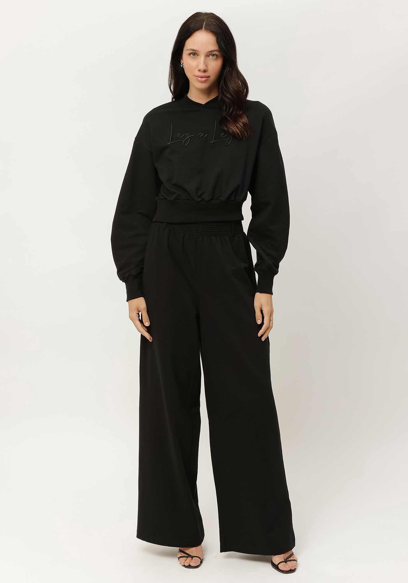 Blus&atilde;o Cropped em Molecotton com Bordado Lez a Lez, , large.