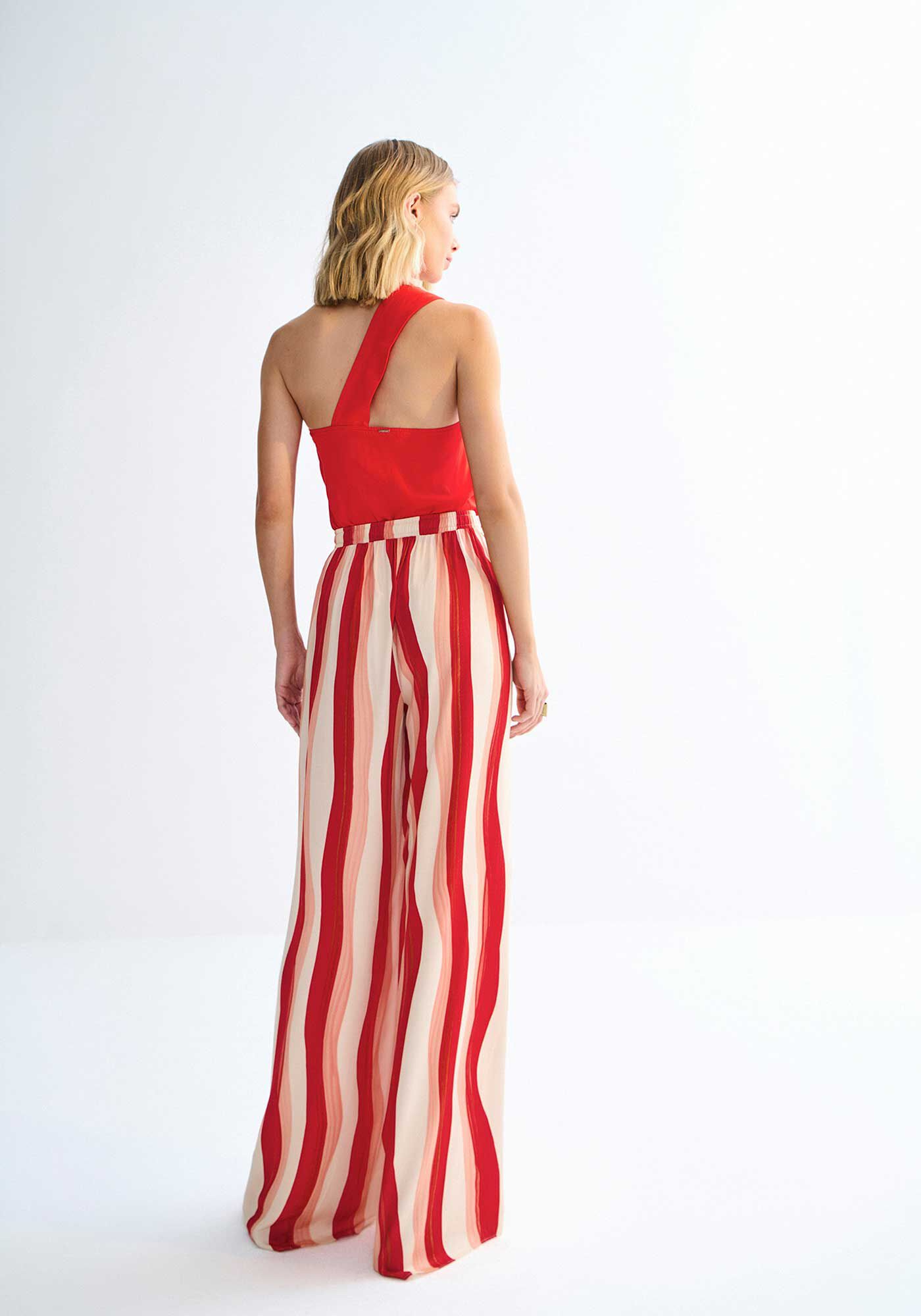 Cal&ccedil;a Pantalona em Viscose Estampada com El&aacute;stico, , large.