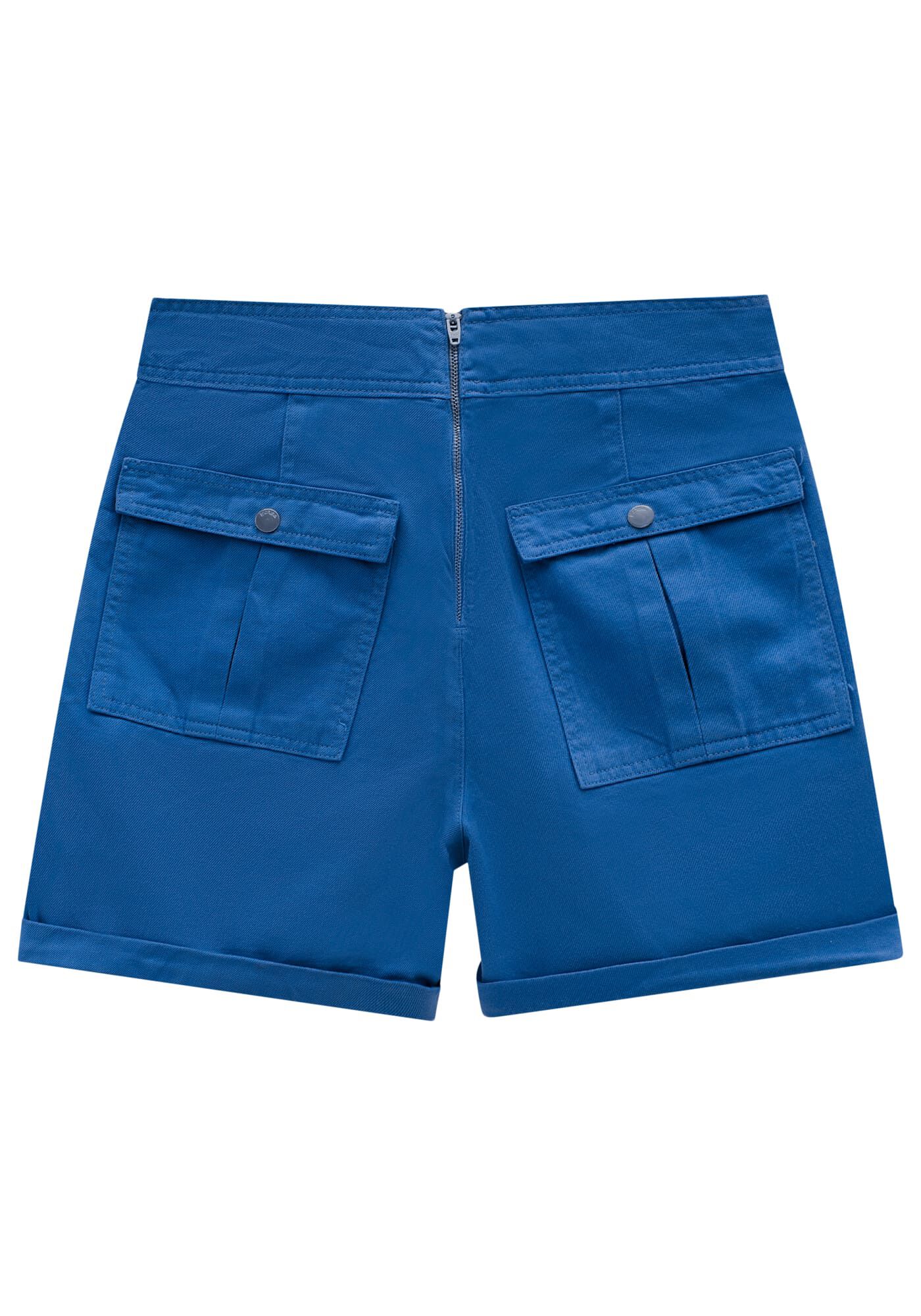 Shorts Sarja Alfaiataria com Corrente C&oacute;s, , large.