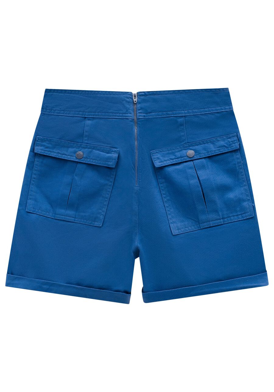 Shorts Sarja Alfaiataria com Corrente Cós, . Shorts Sarja Alfaiataria com Corrente Cós, , large.