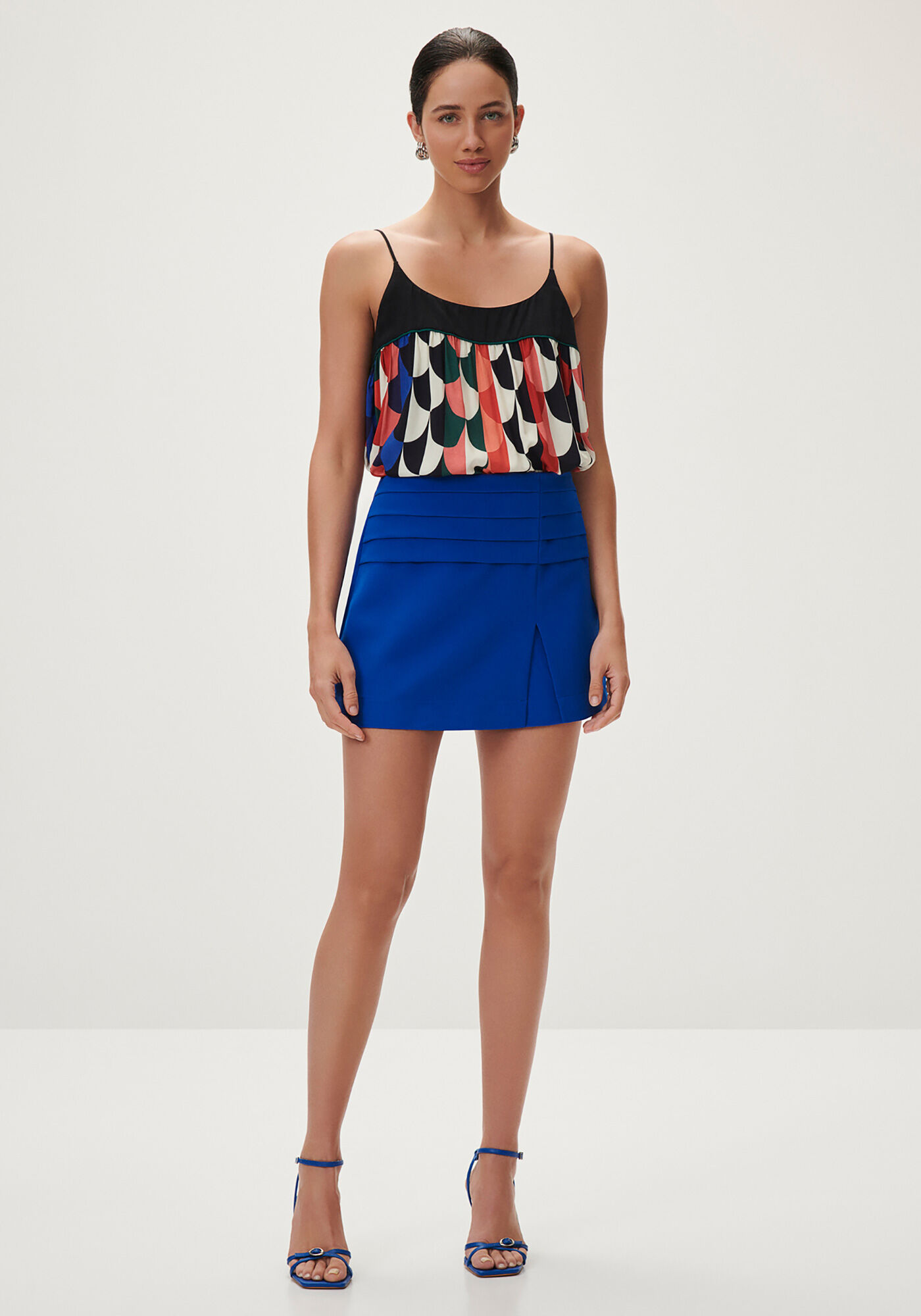 Blusa Ampla Estampada em Viscose com Franzido, NORDKETTE, large.