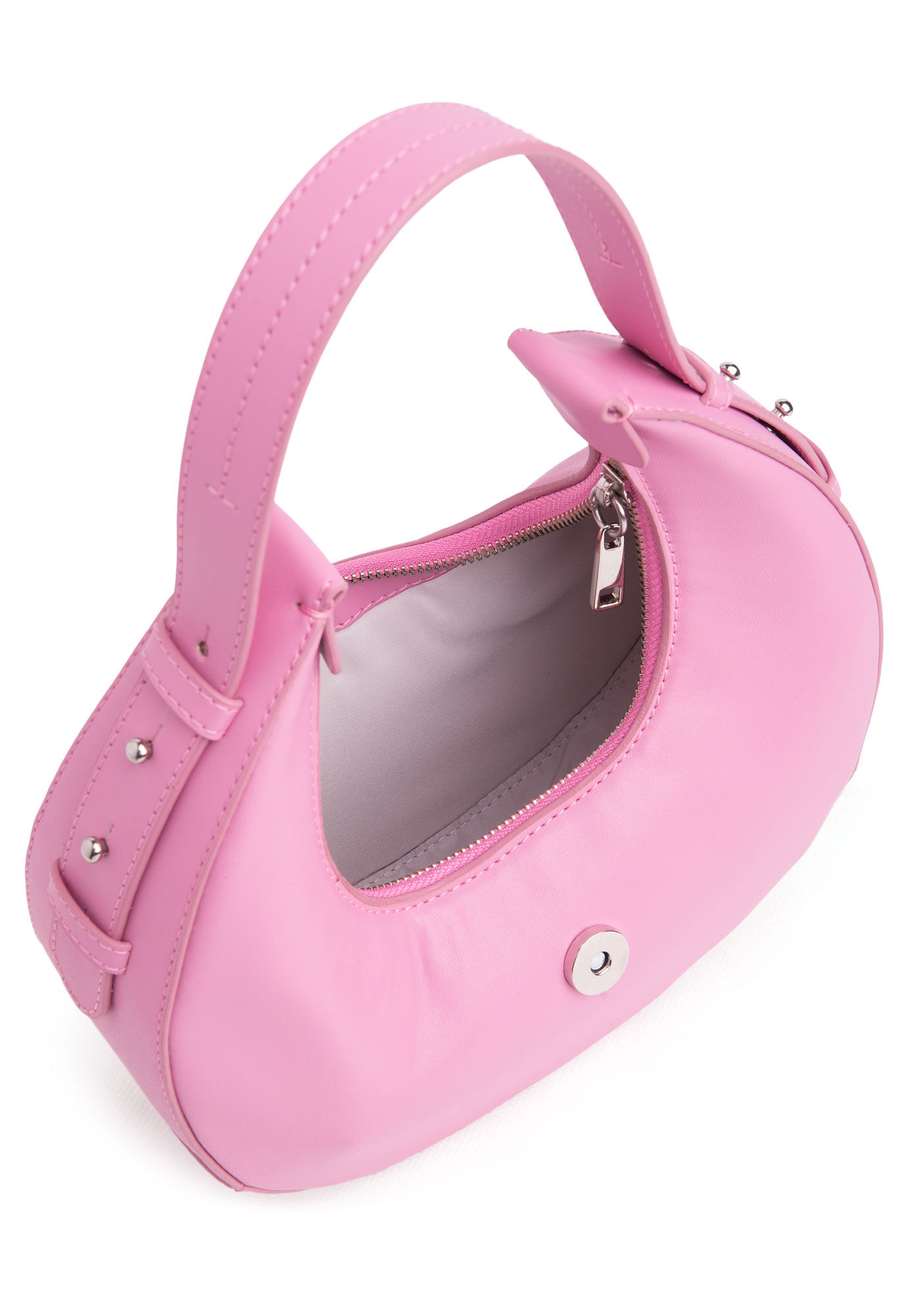 Bolsa M&eacute;dia Hobo com Al&ccedil;a Curta, ROSA FABULOUS, large.