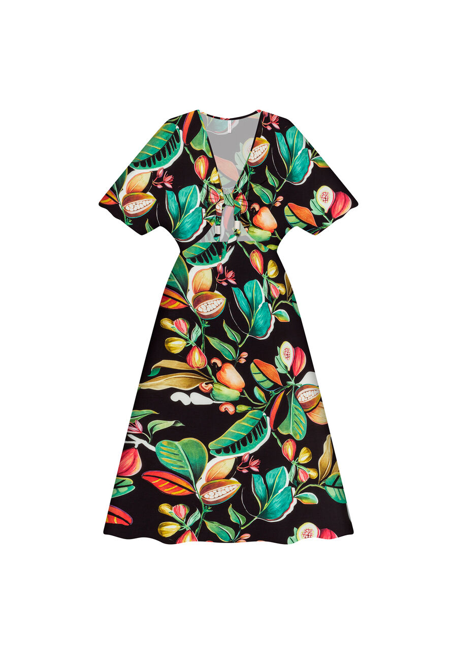 Vestido Mídi Amarração Estampa, . Vestido Mídi Amarração Estampa, , large.
