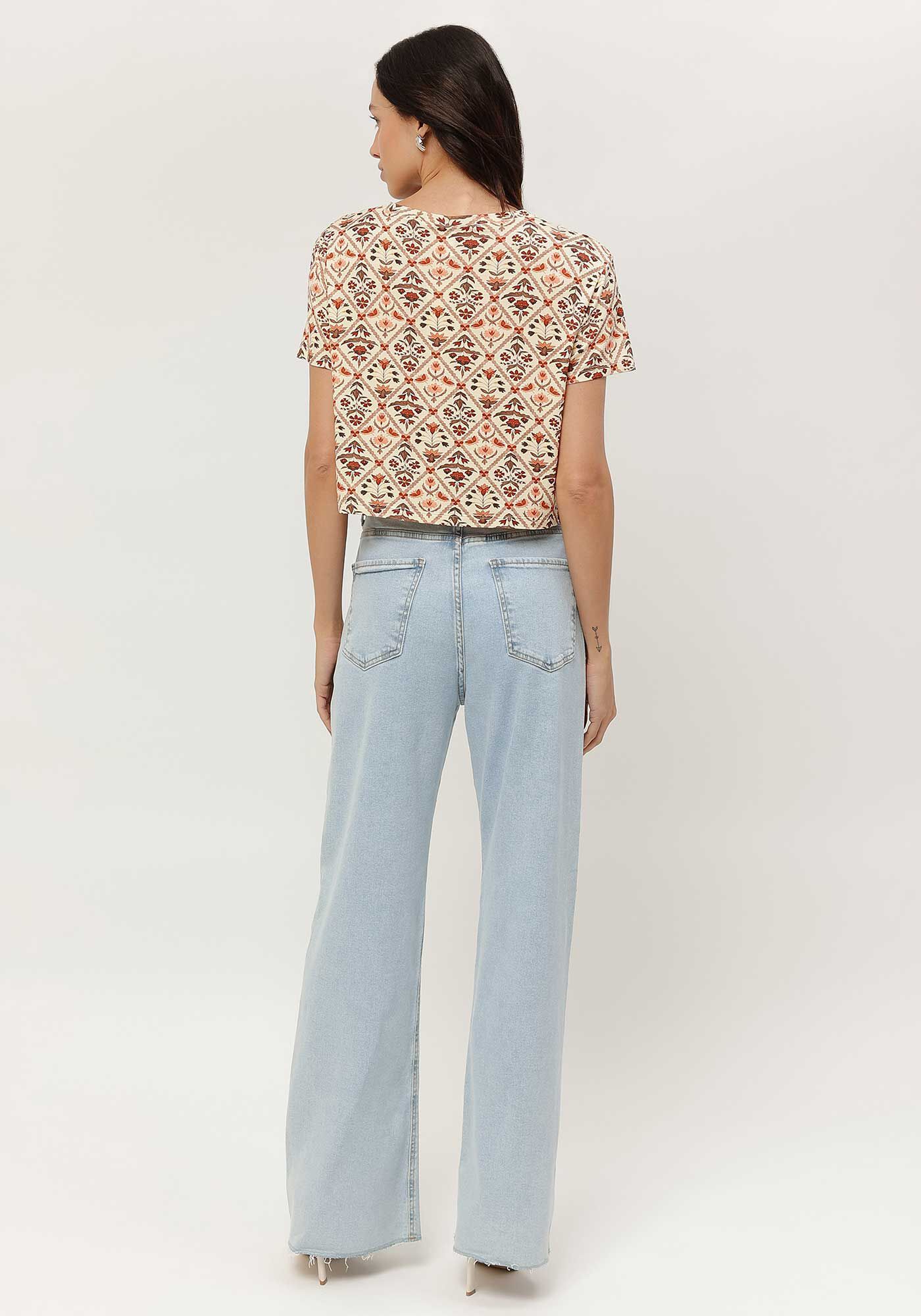 Blusa Estampada em Malha Viscose Cropped, , large.