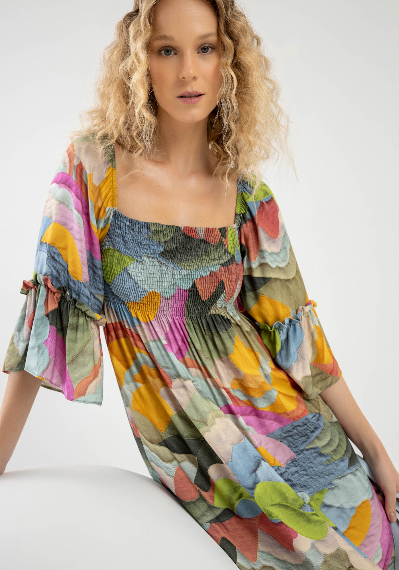 Vestido de viscose discount com manga