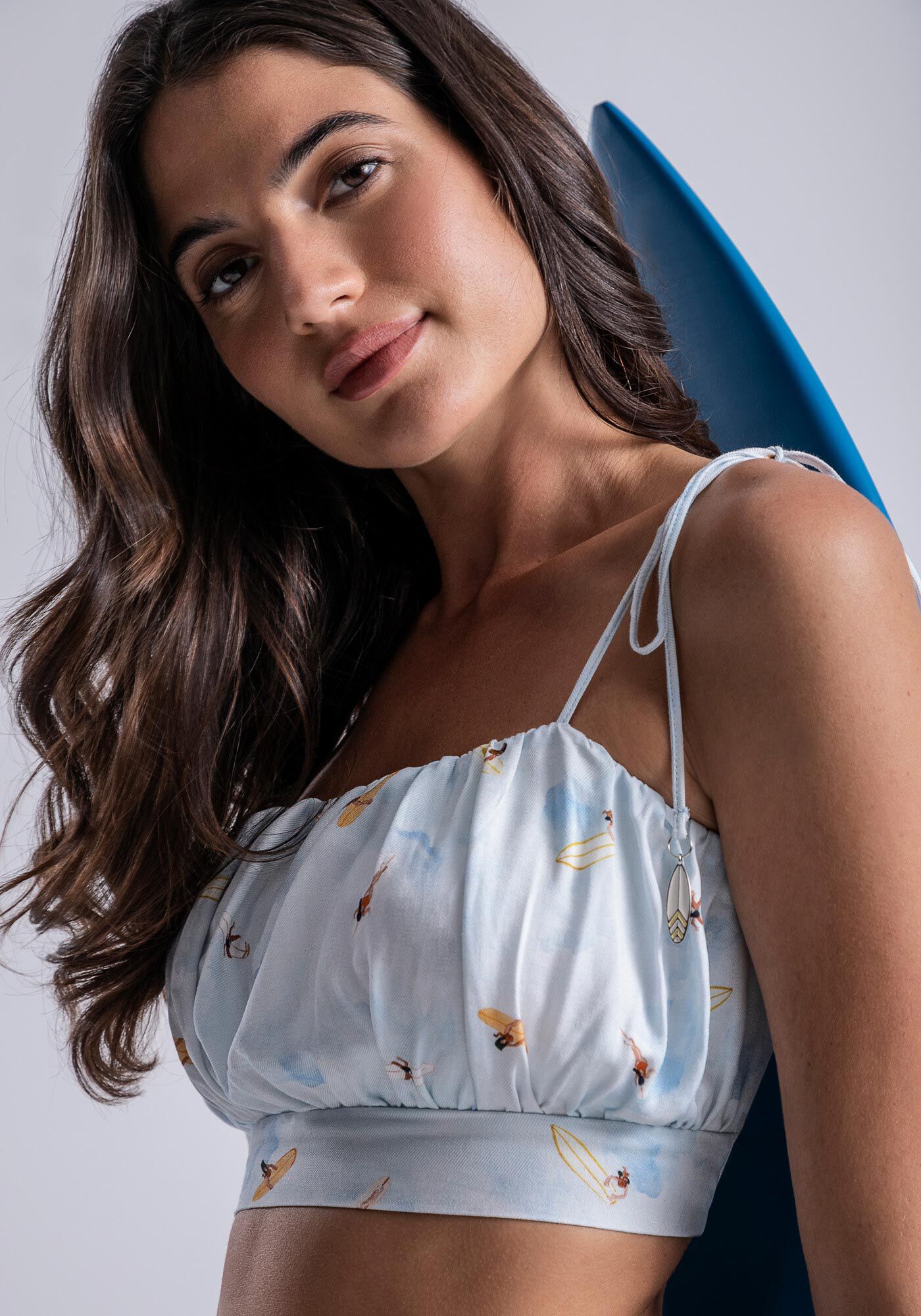 Blusa Cropped em Viscose com Tiras Costas, , large.