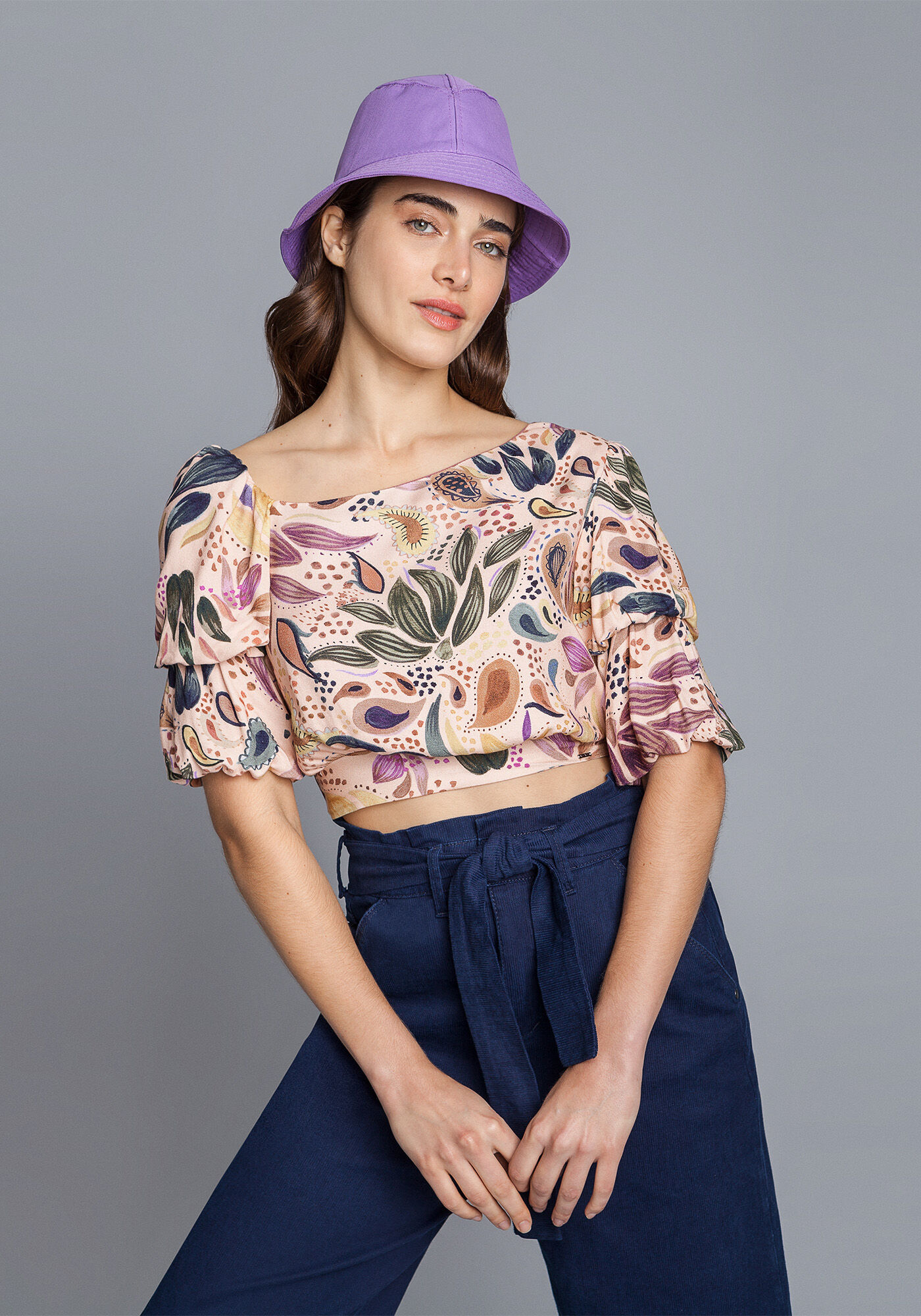 Blusa Cropped Decote Assim&eacute;trico, , large.