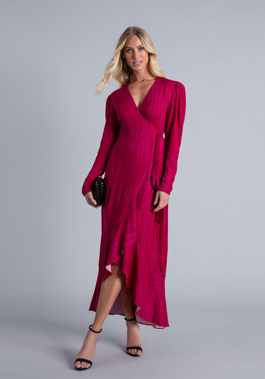 Vestido Manga Longa Transpassado, . Vestido Manga Longa Transpassado, , large.